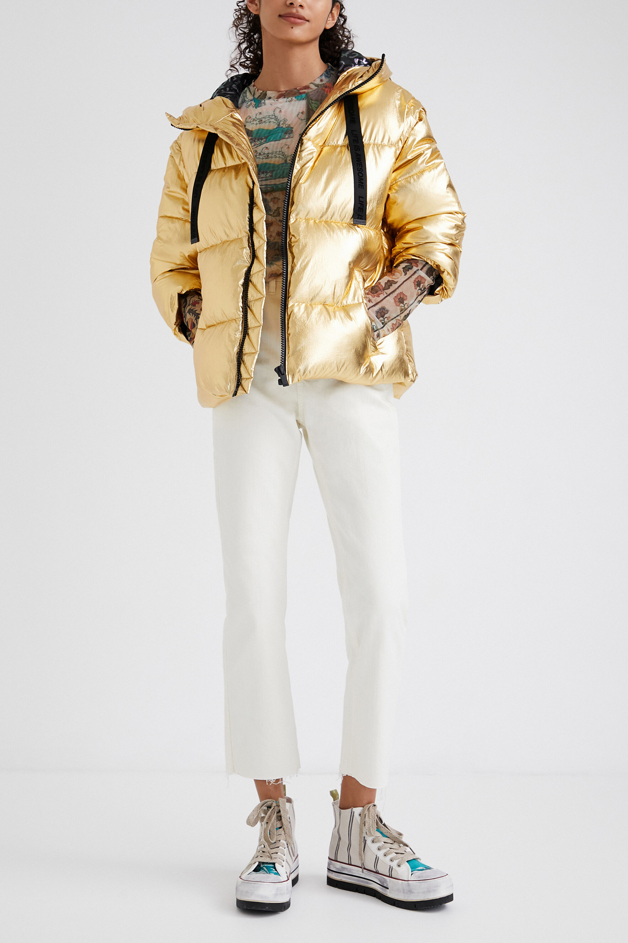 Chaqueta acolchada con mangas desmontables
