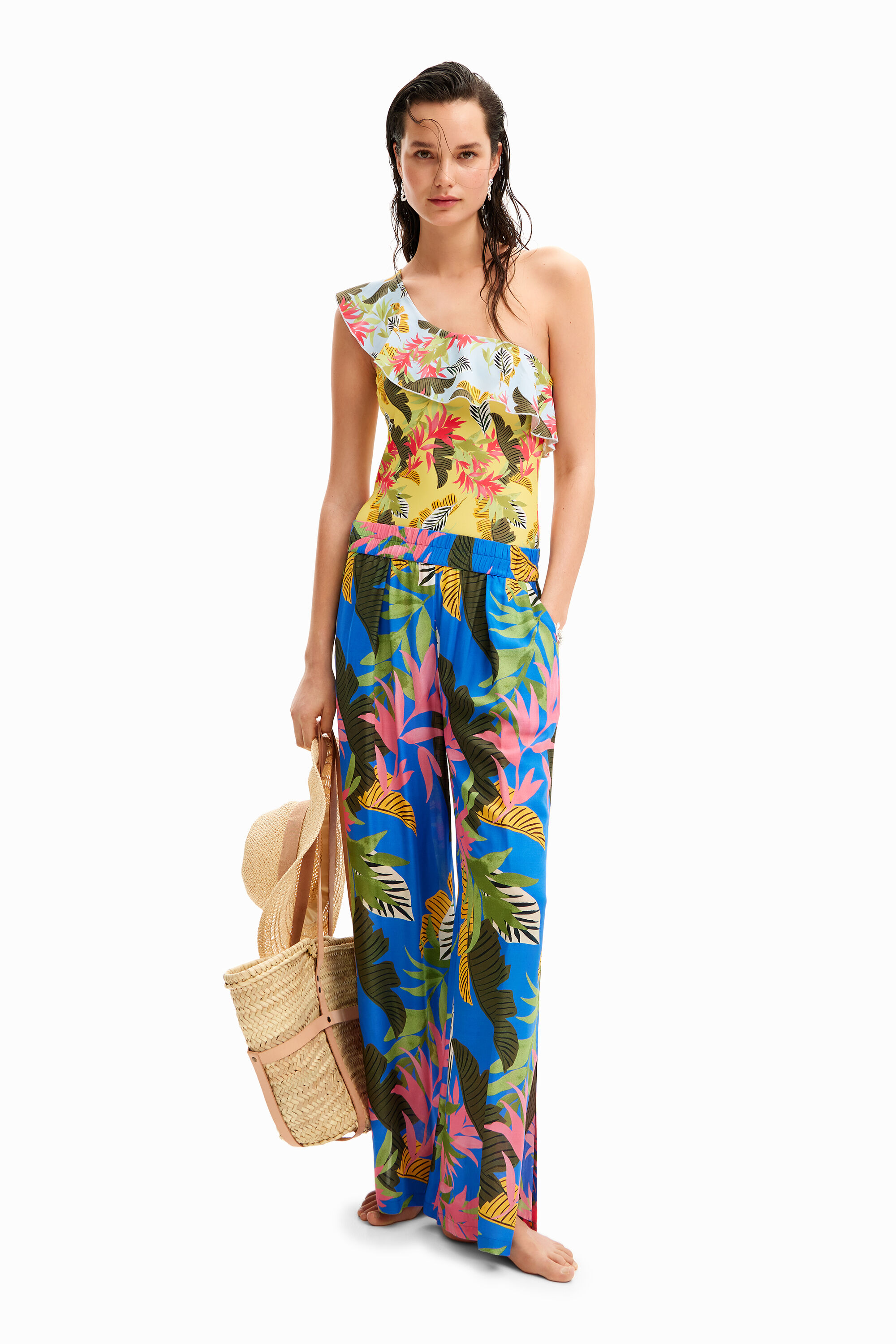 Pantal&oacute;n Wide leg tropical