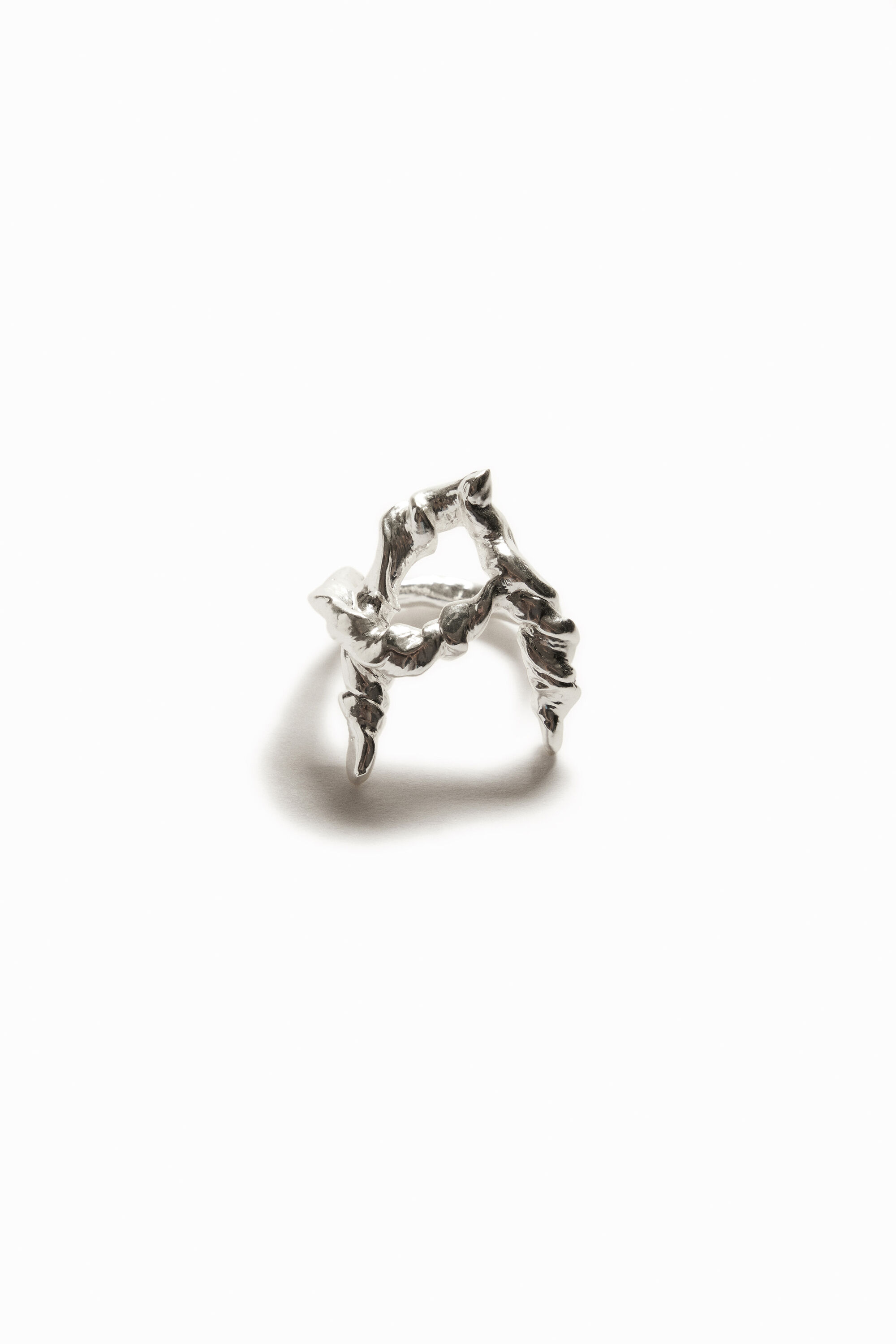 Anillo letra A ba&ntilde;o plata Zalio