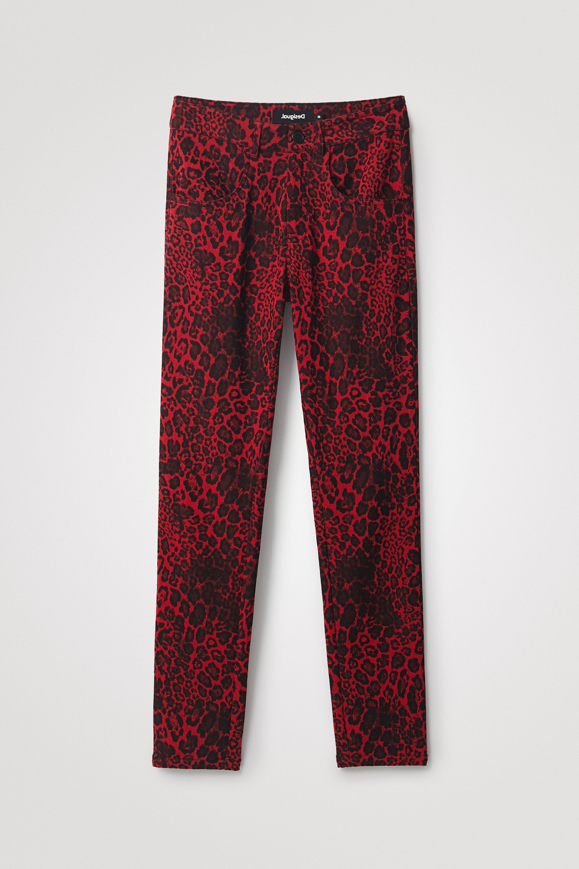 Pantal&oacute;n slim animal print
