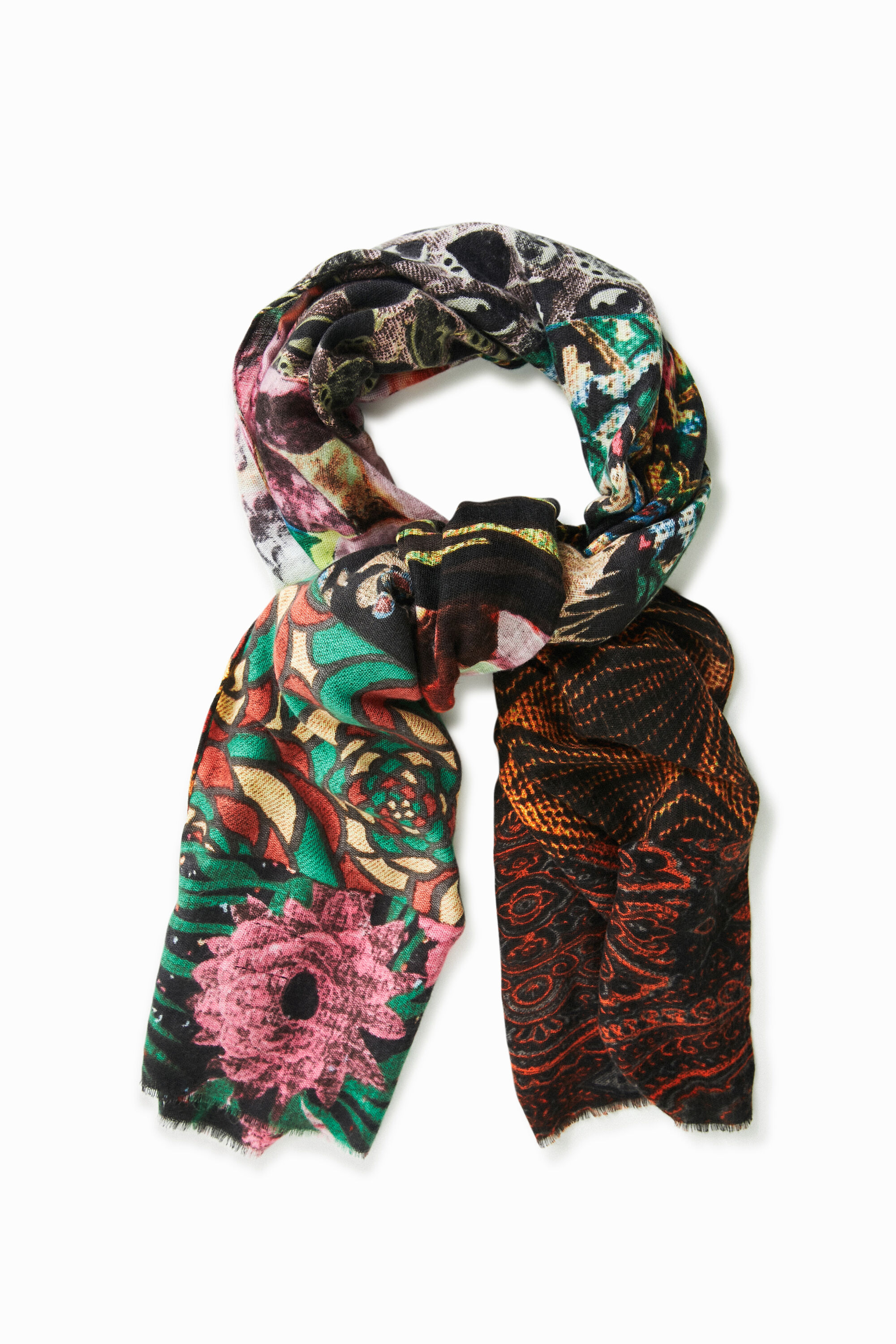 Bufanda larga multi patch digital