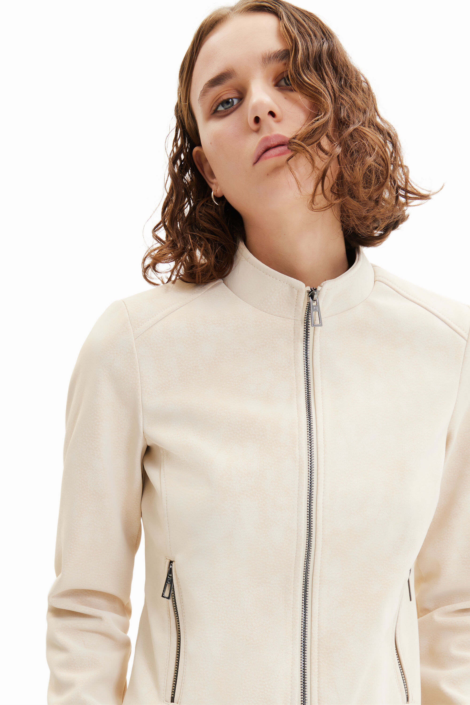 Chaqueta biker efecto ante