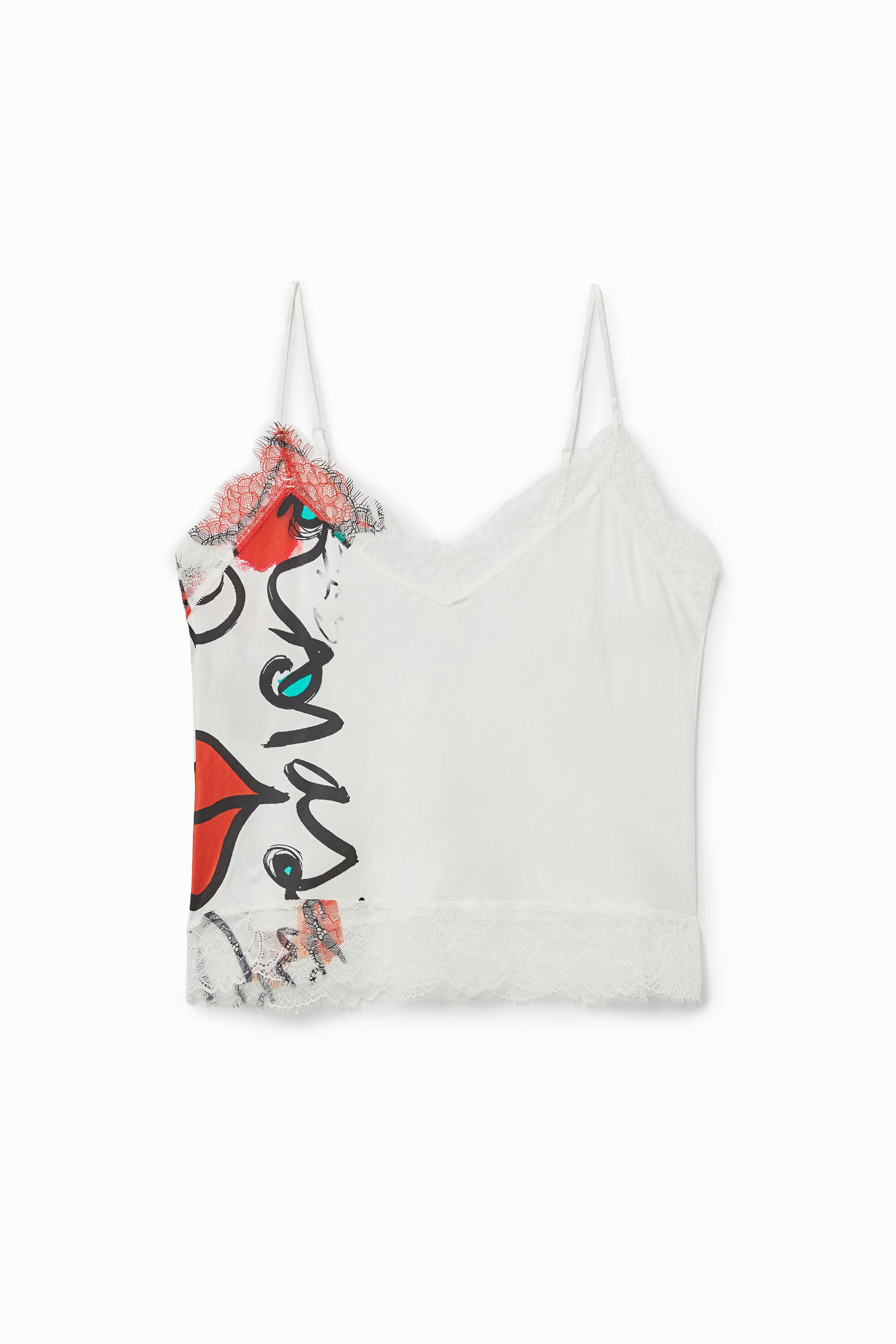 Top lencero con estampado 'El beso'