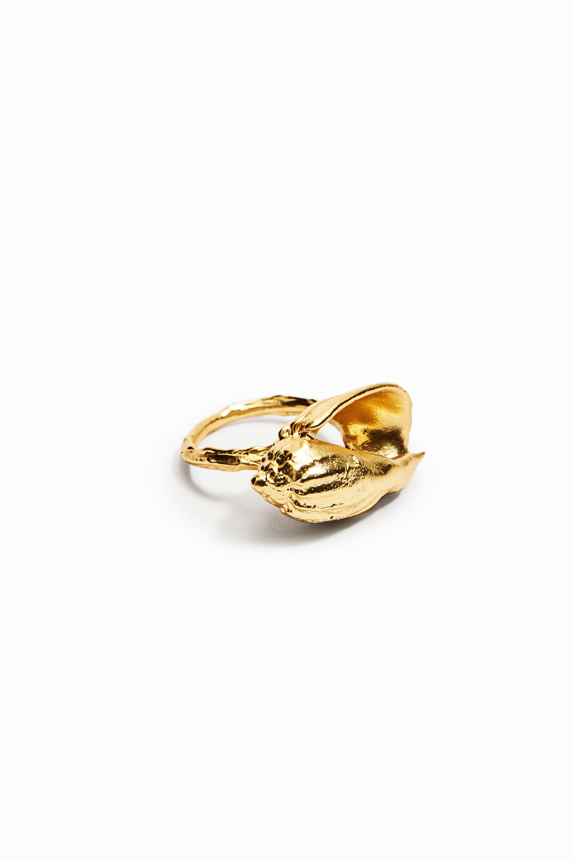 Anillo concha ba&ntilde;o oro Zalio