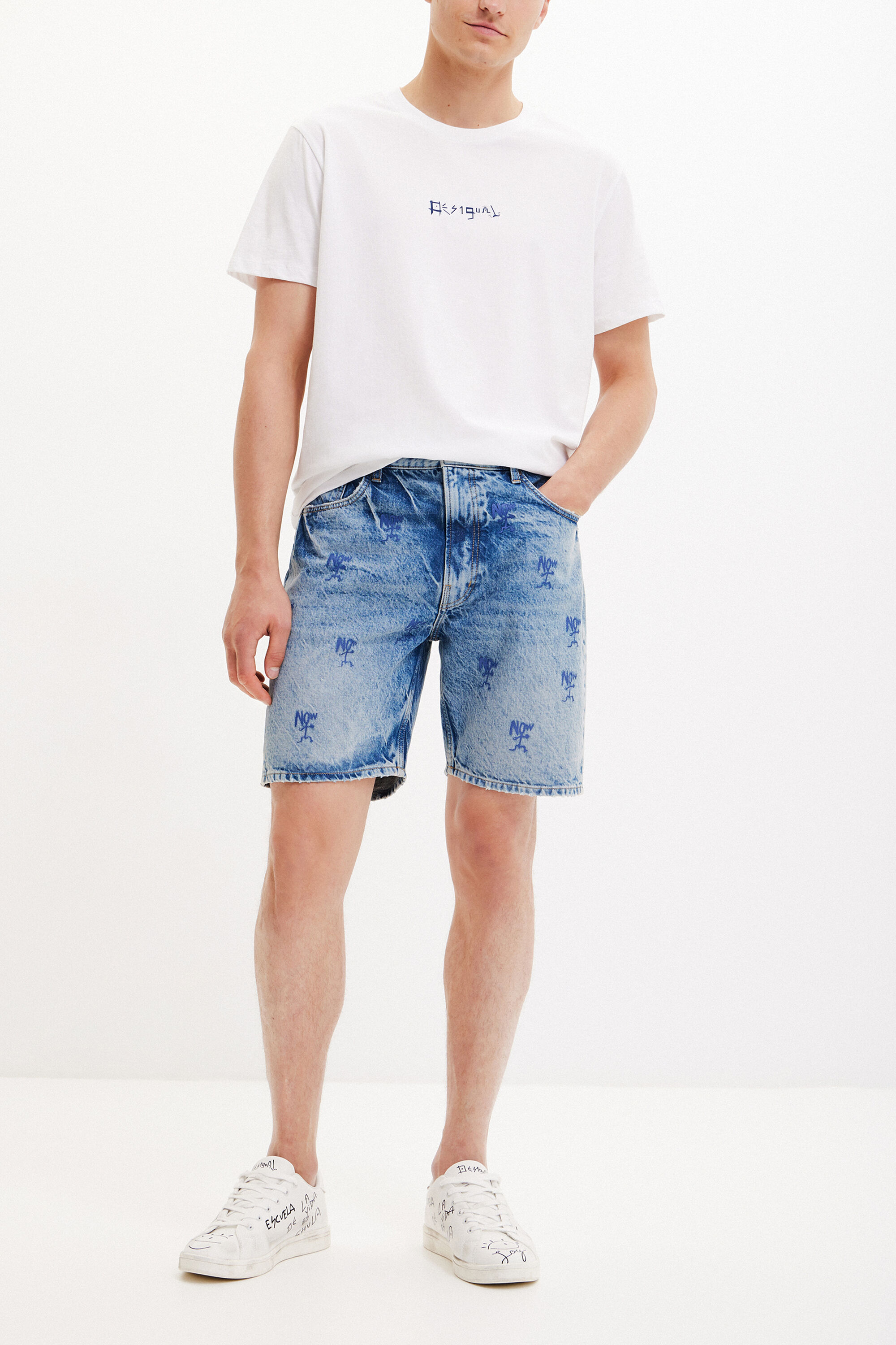 Bermudas denim efecto lavado