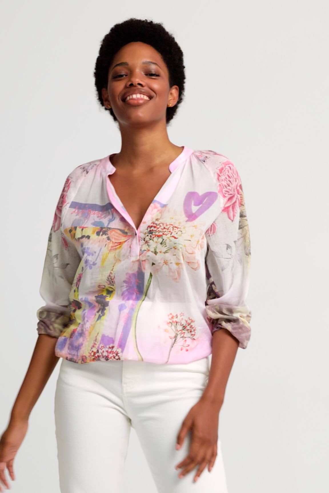 Blusa loose manga 3/4