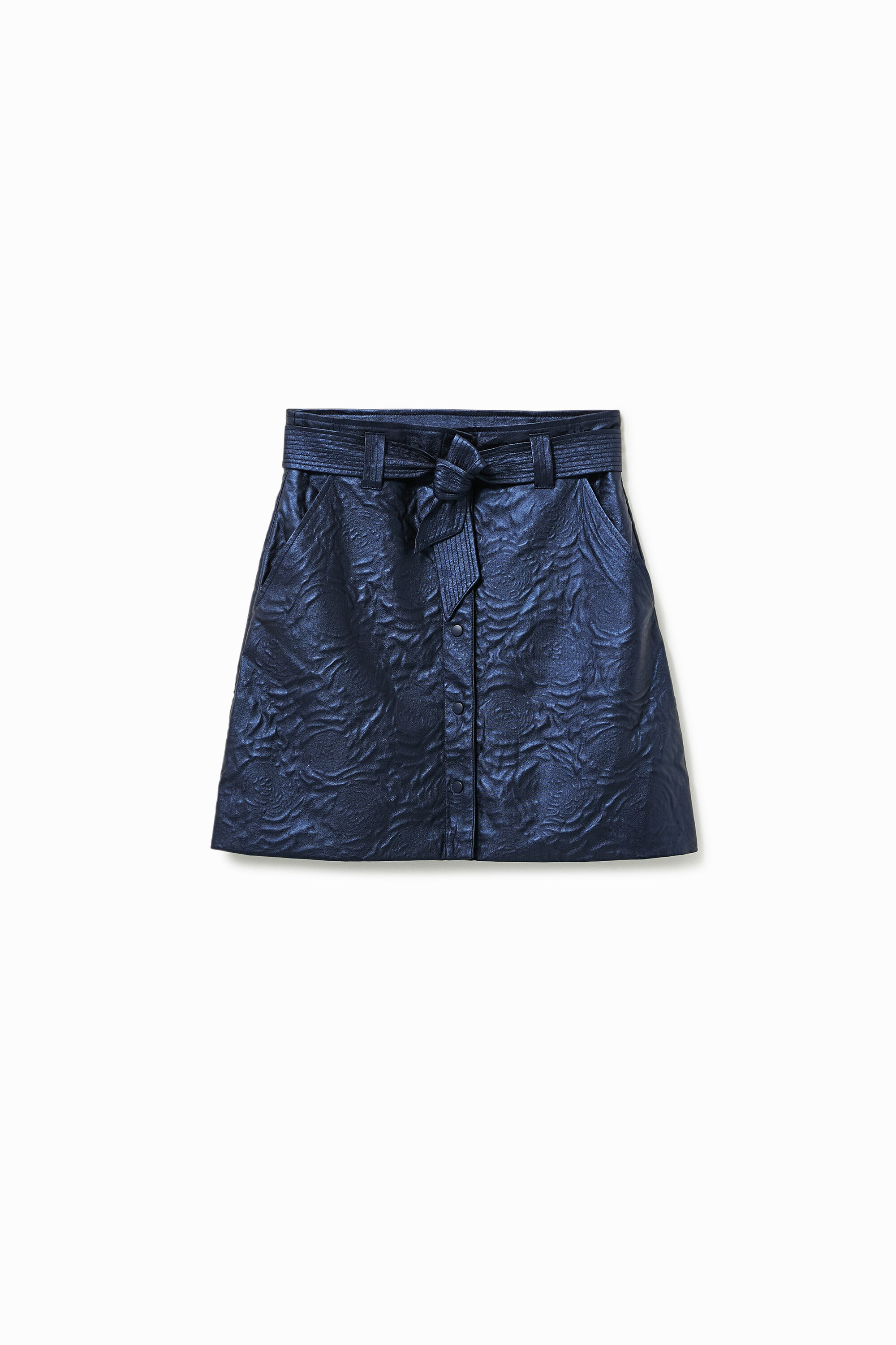 Minifalda slim relieve flores