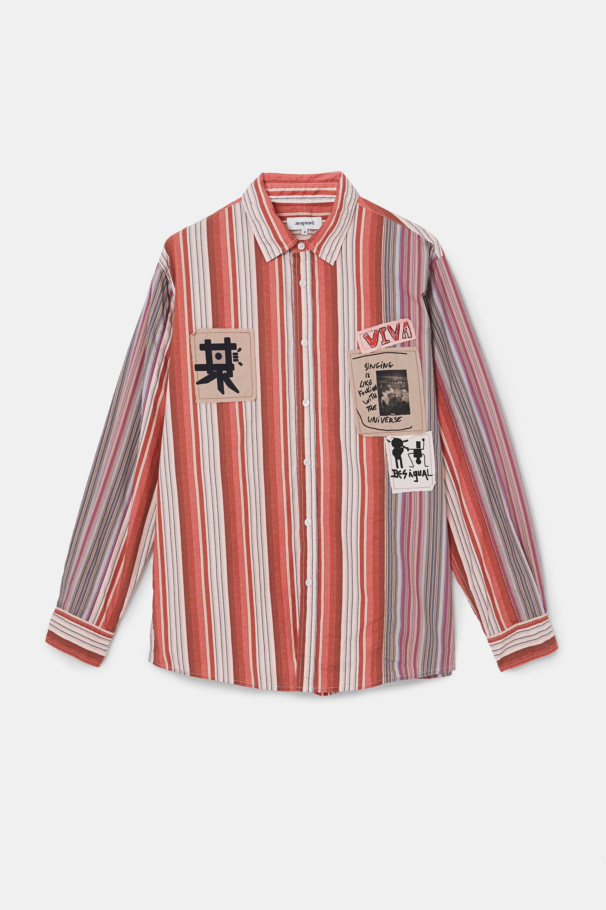 Camisa algod&oacute;n patch mensajes