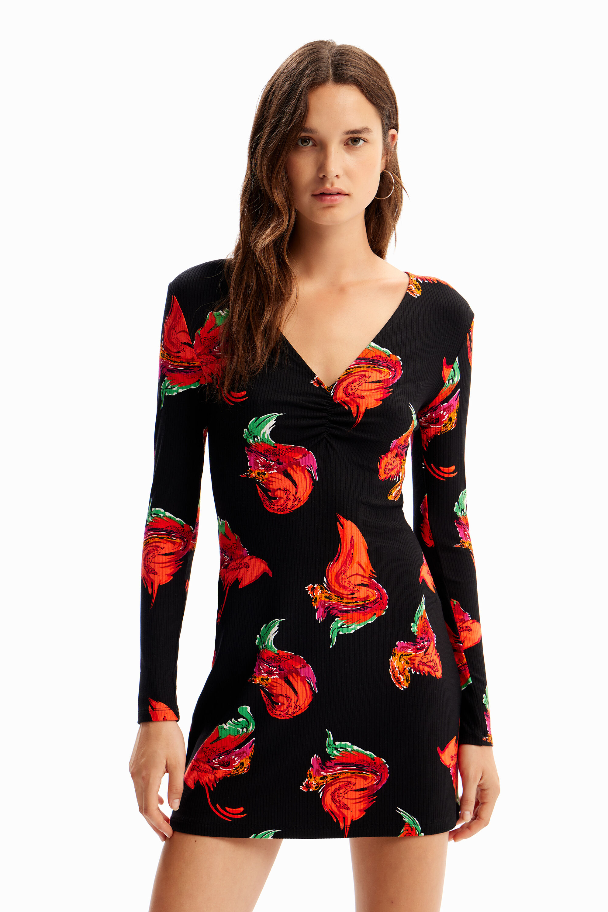 Vestido mini canal&eacute; flores