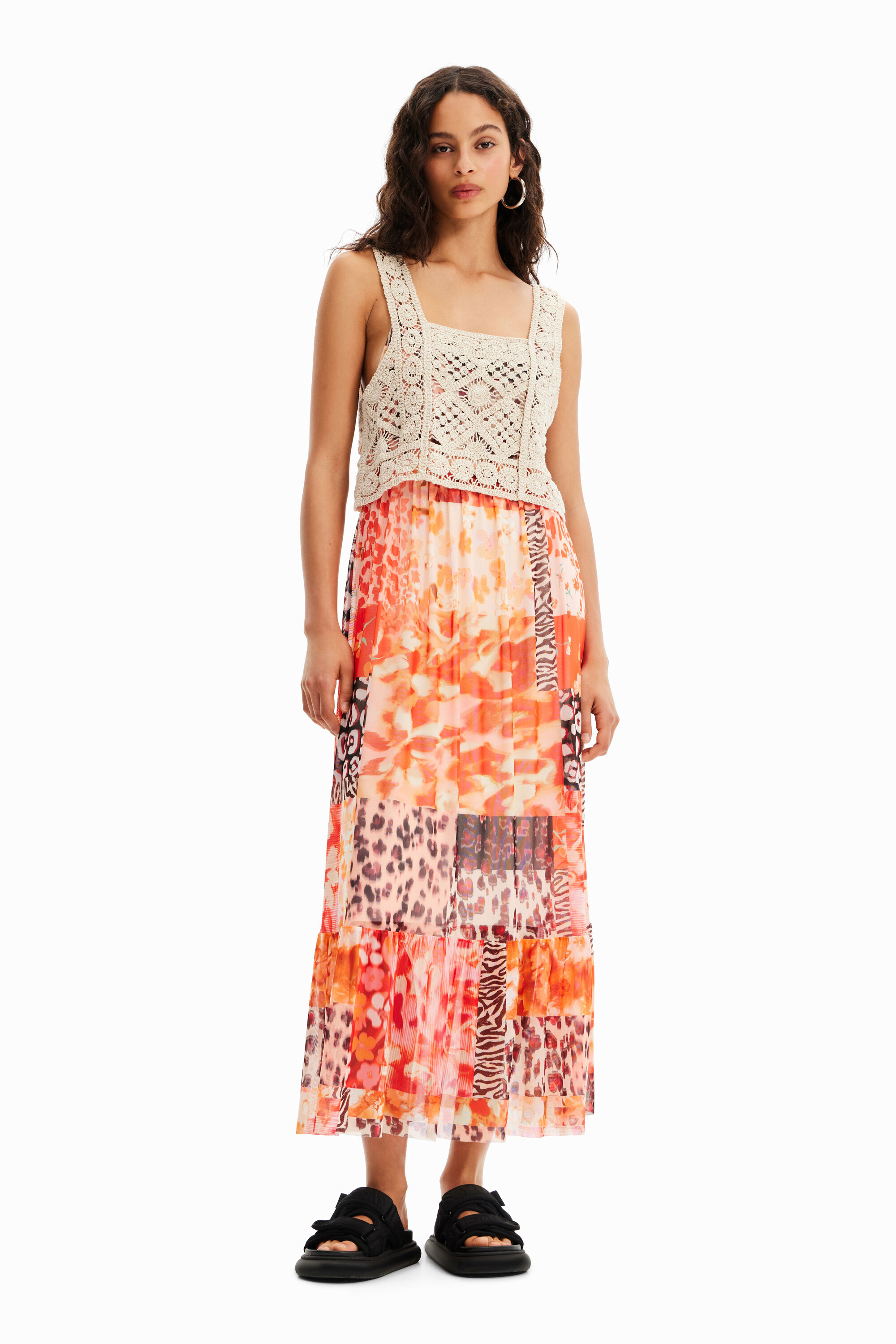 Vestido largo 2 en 1 patch