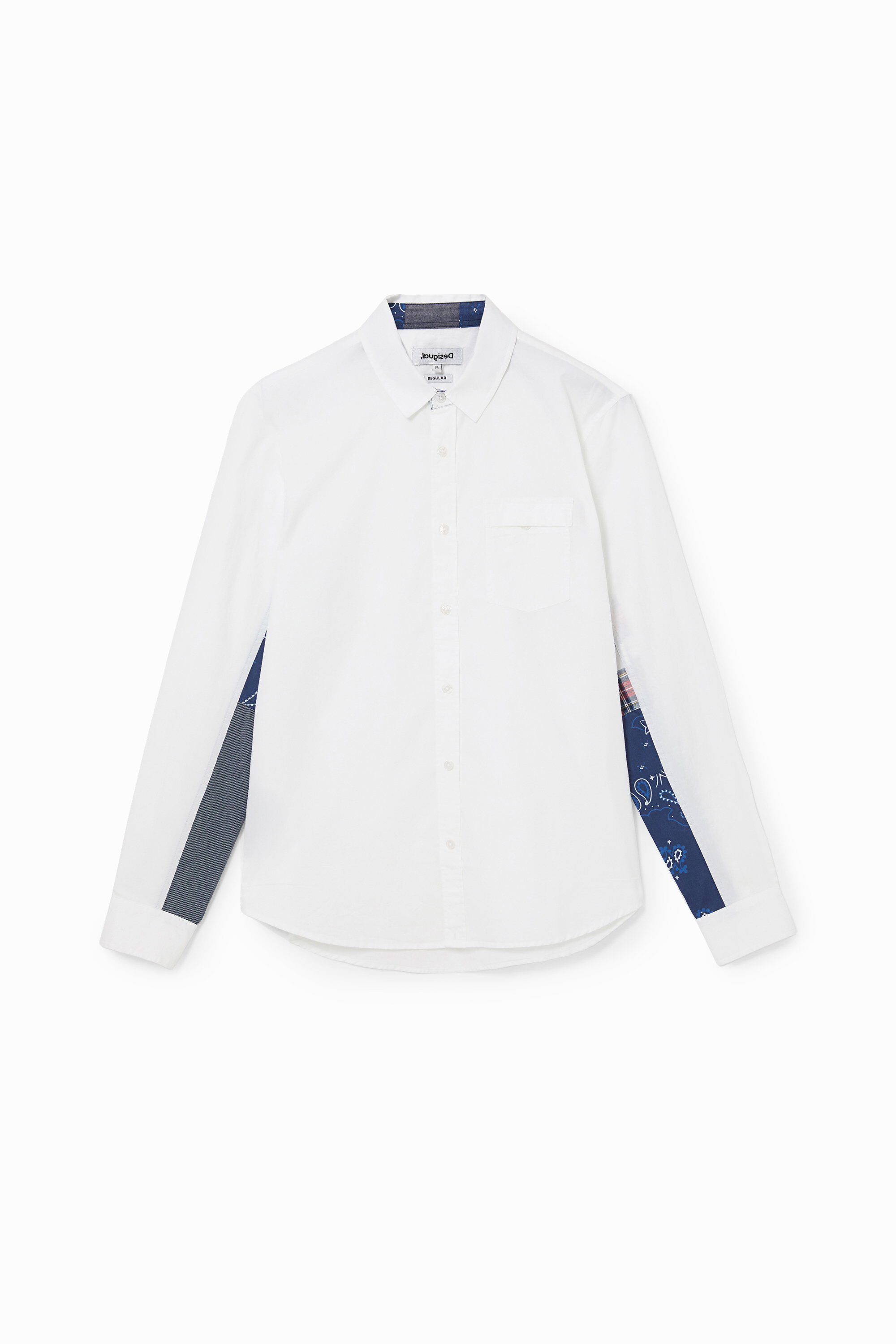 Camisa mangas patch estampado