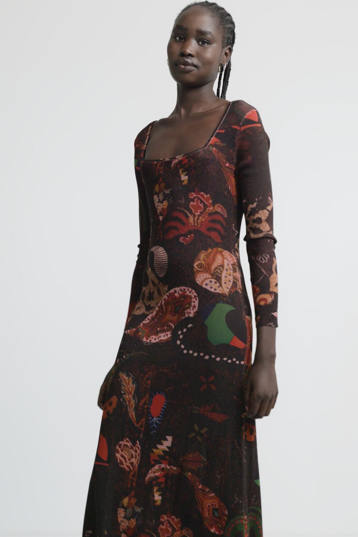 Vestido largo paisley
