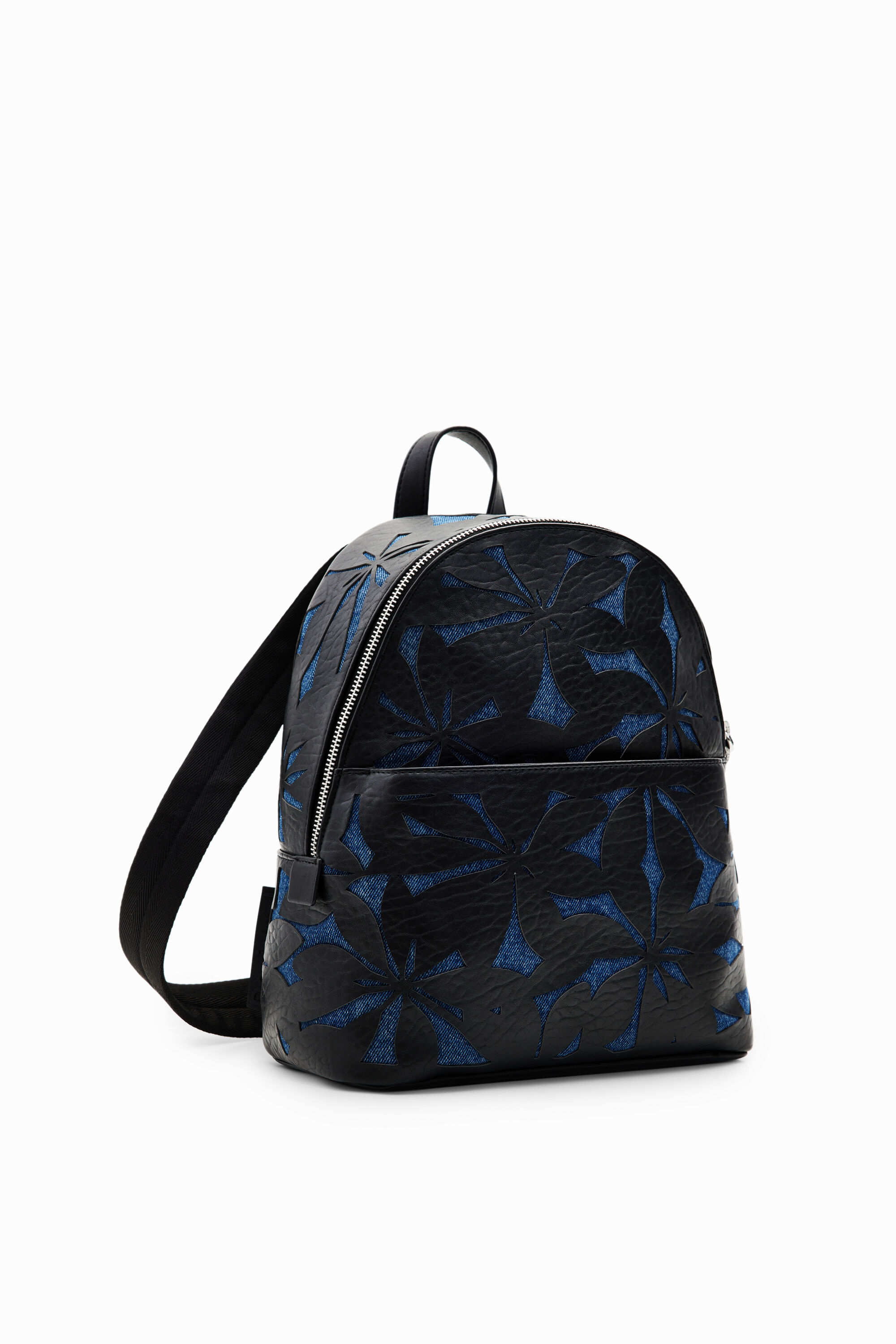 Mochila peque&ntilde;a flores troqueladas