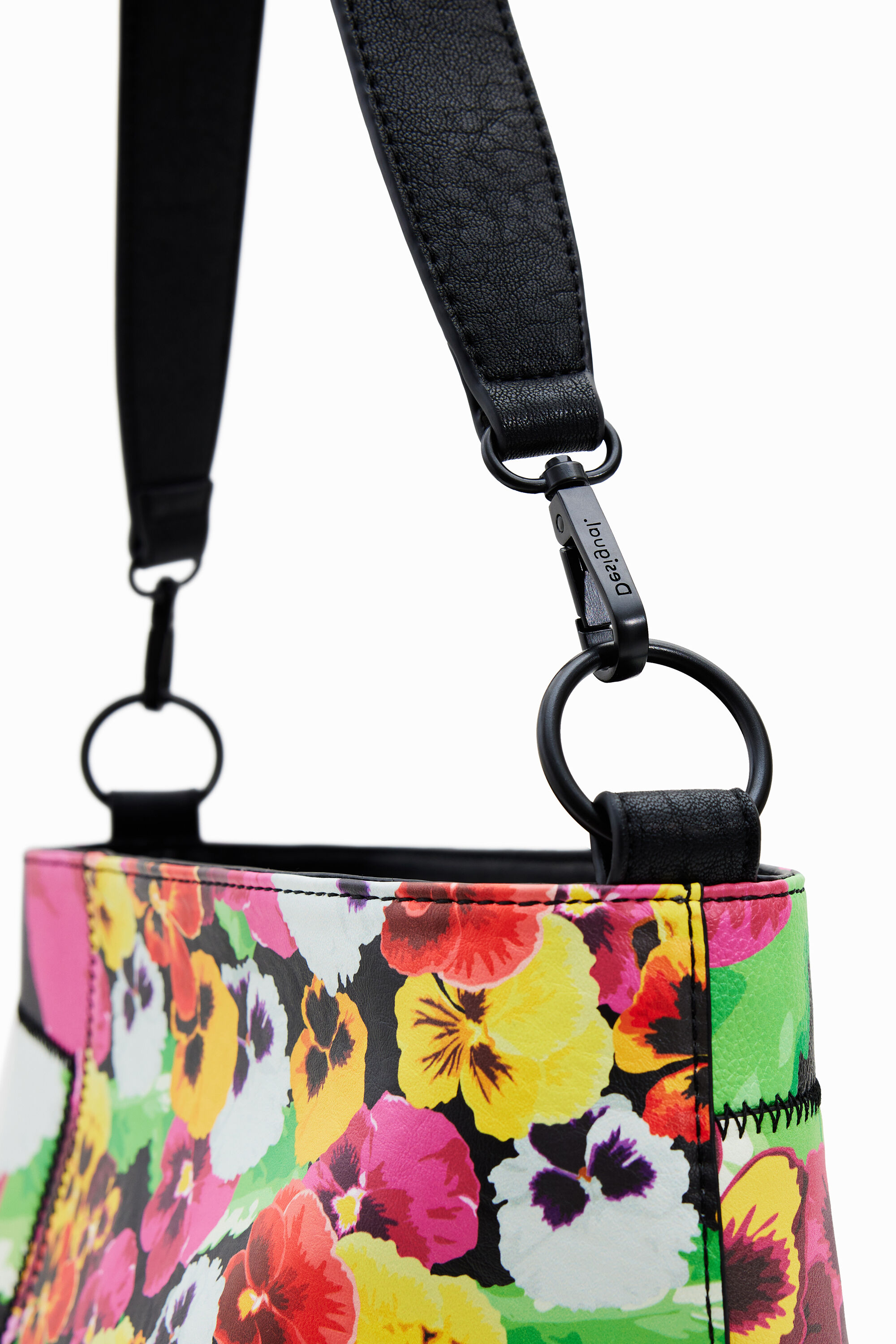 Bolso saco grande patch floral