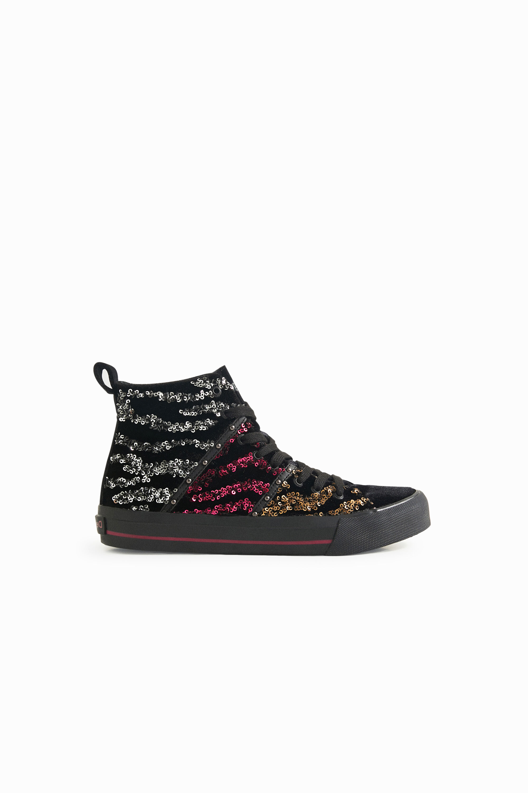 Zapatilla alta lentejuelas