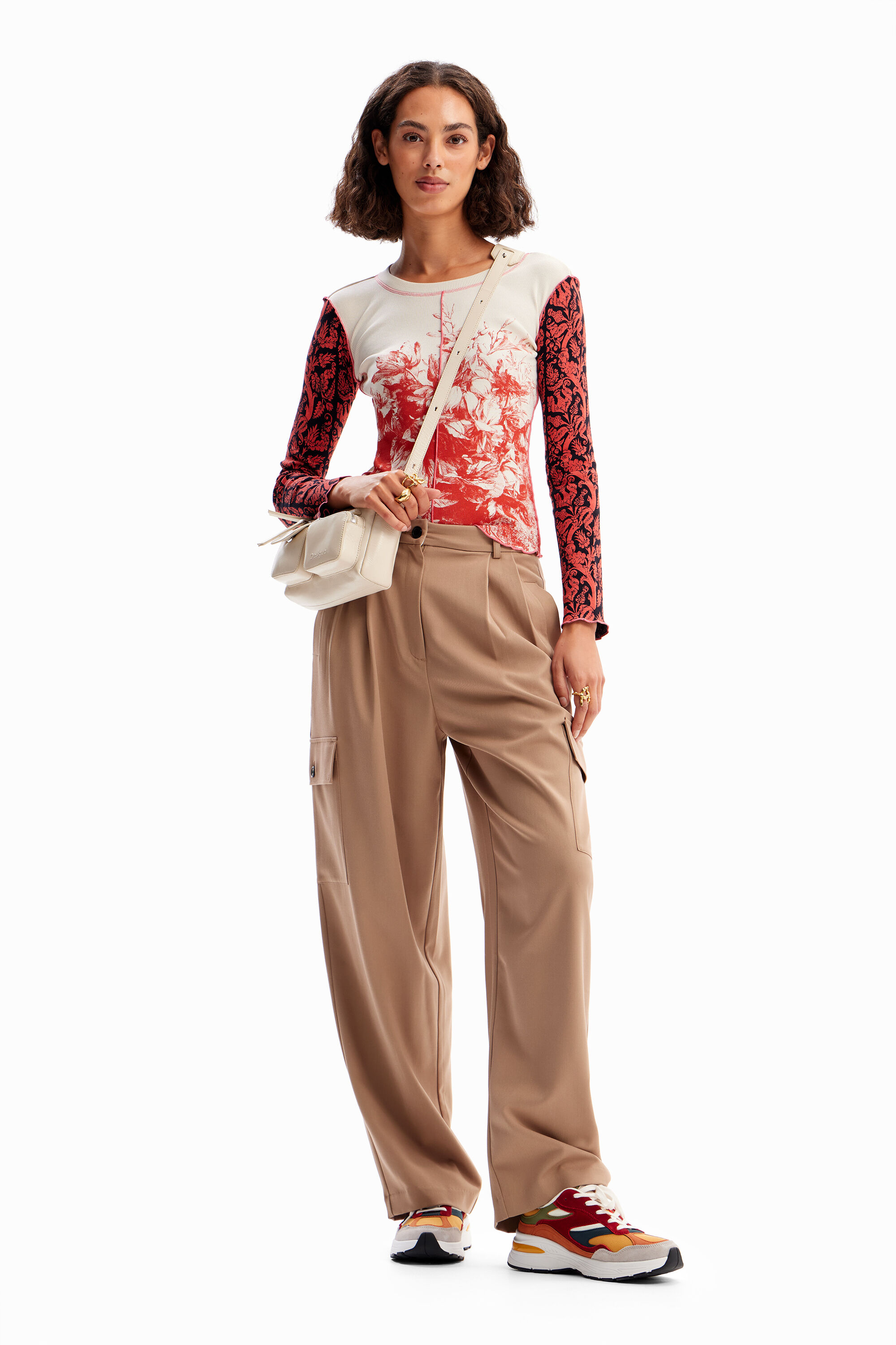 Camiseta slim manga larga canal&eacute;