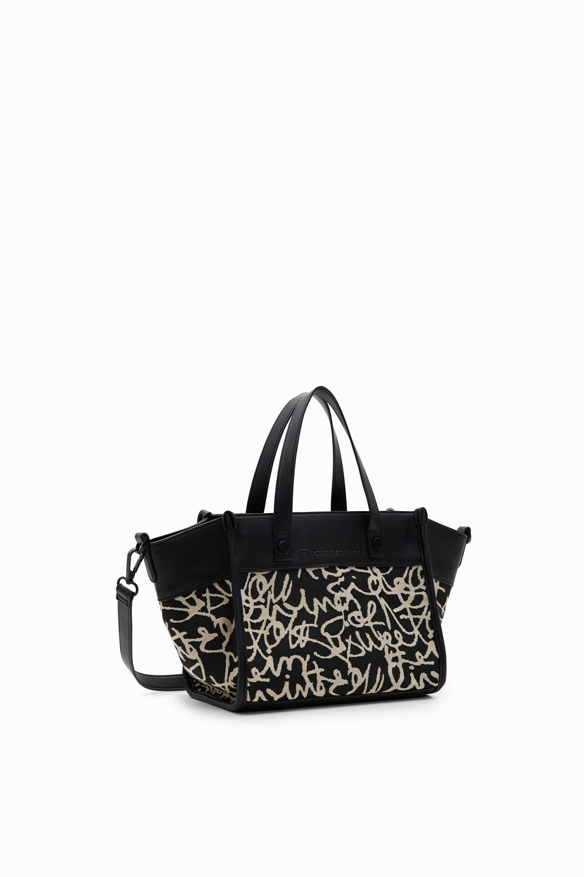 Bolso mediano canvas texto