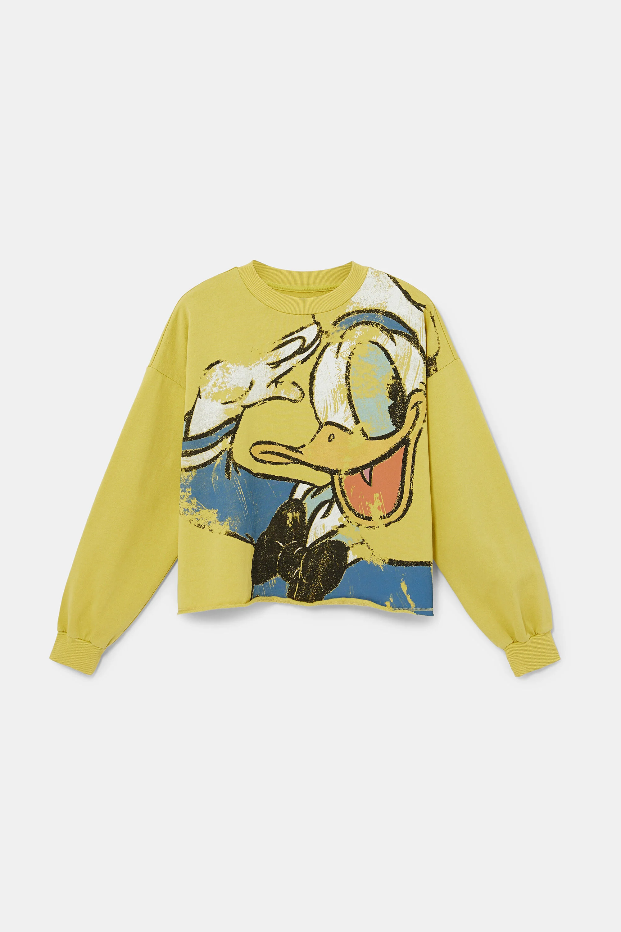 Sudadera ilustraci&oacute;n bajo deshilachado
