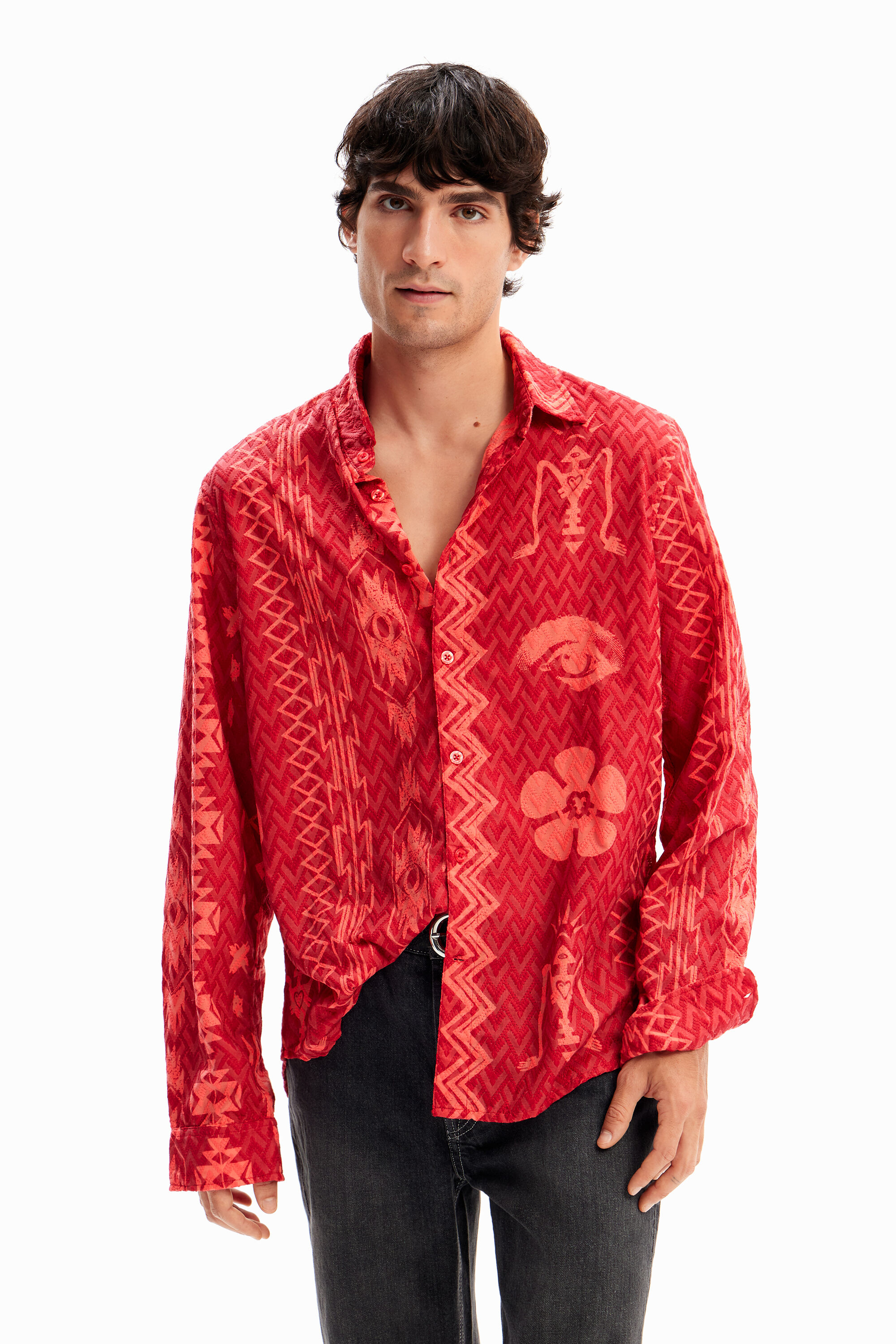 Camisa geom&eacute;trica textura