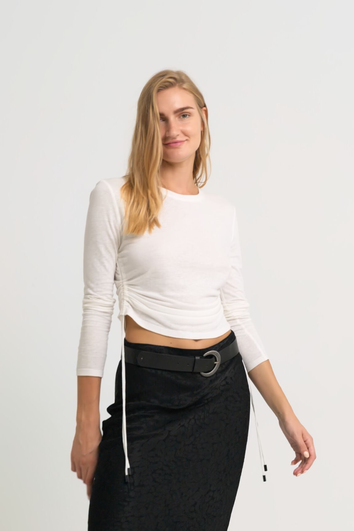 Camiseta slim fruncible