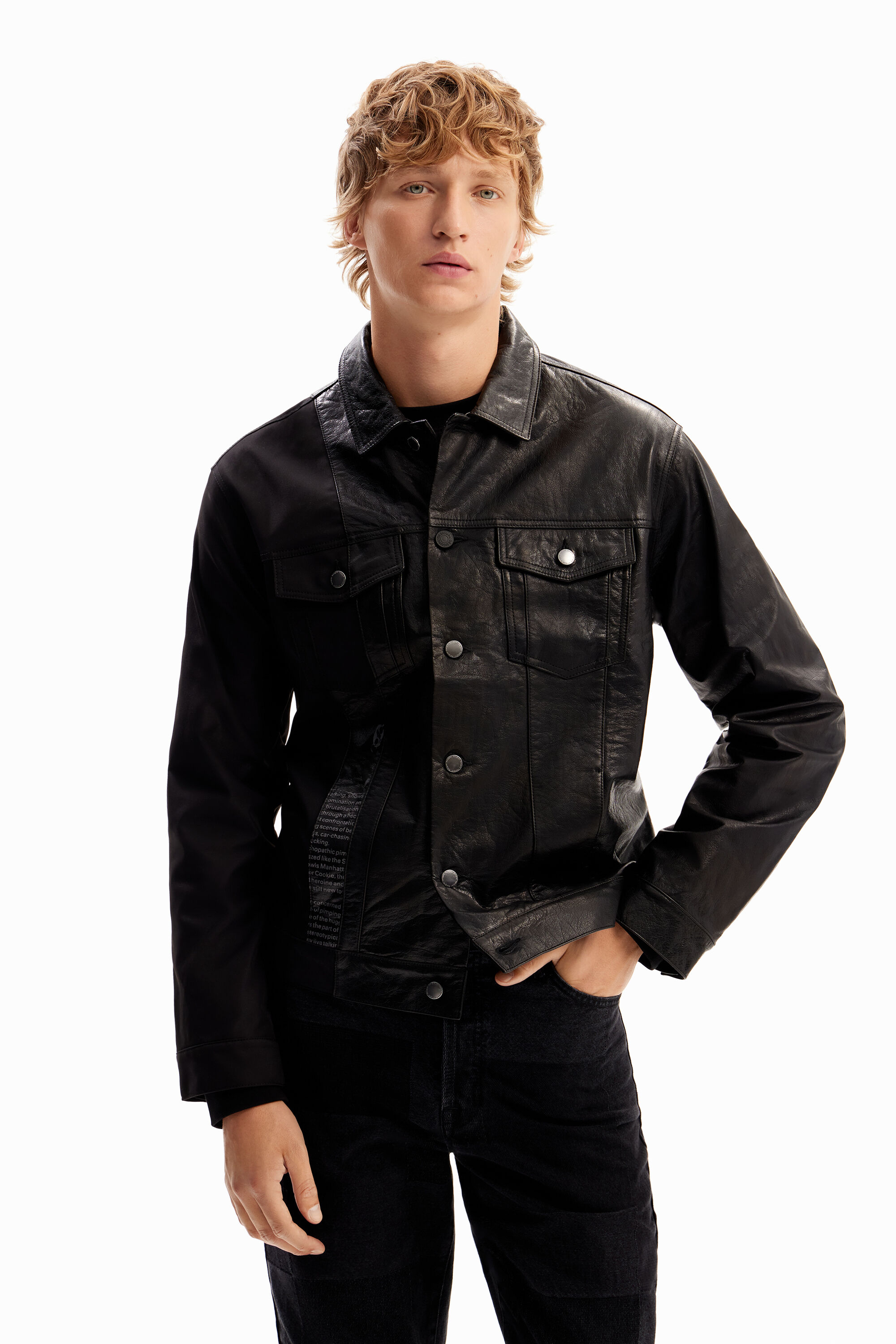 Chaqueta trucker piel