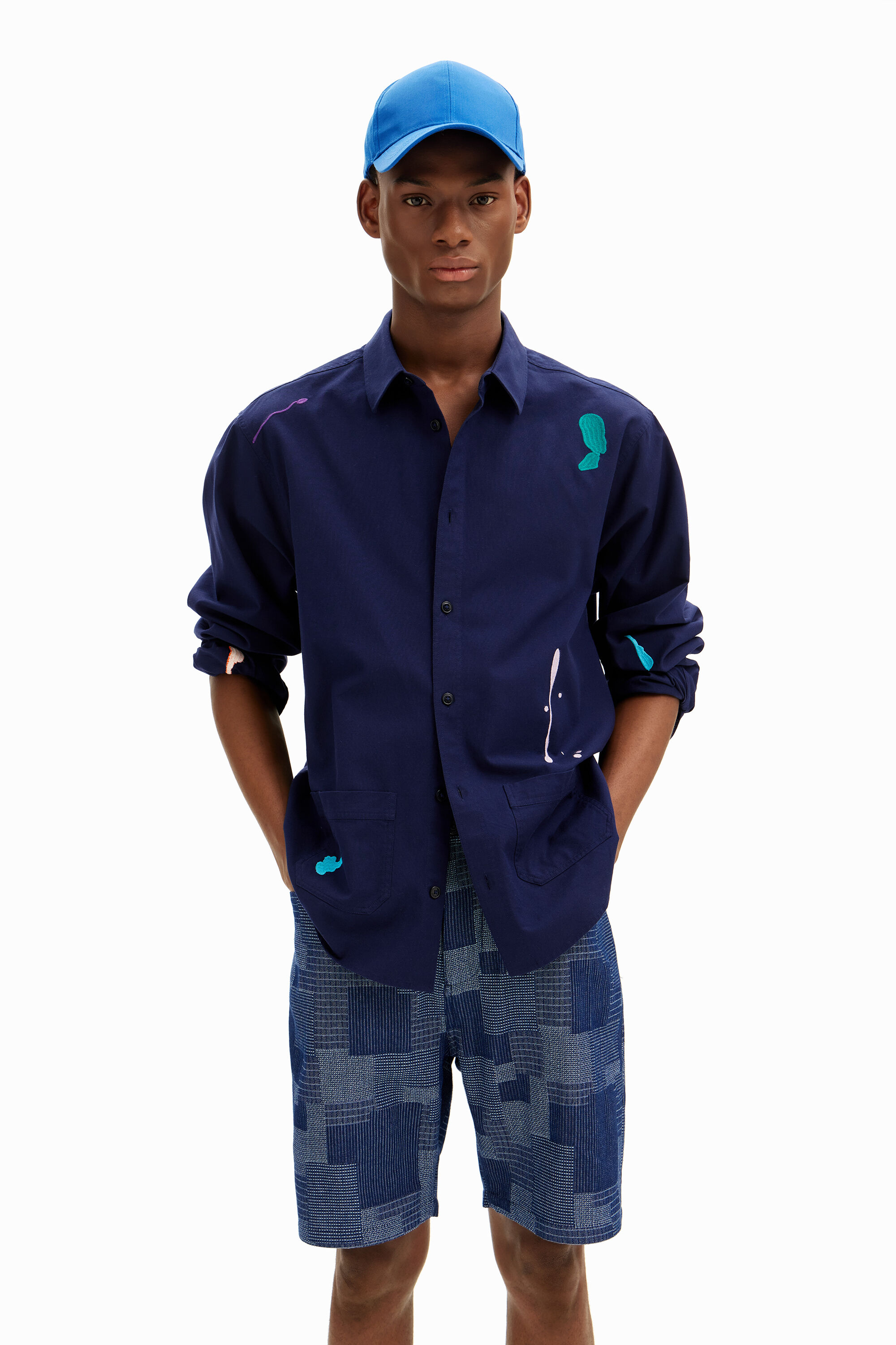Camisa lino parches