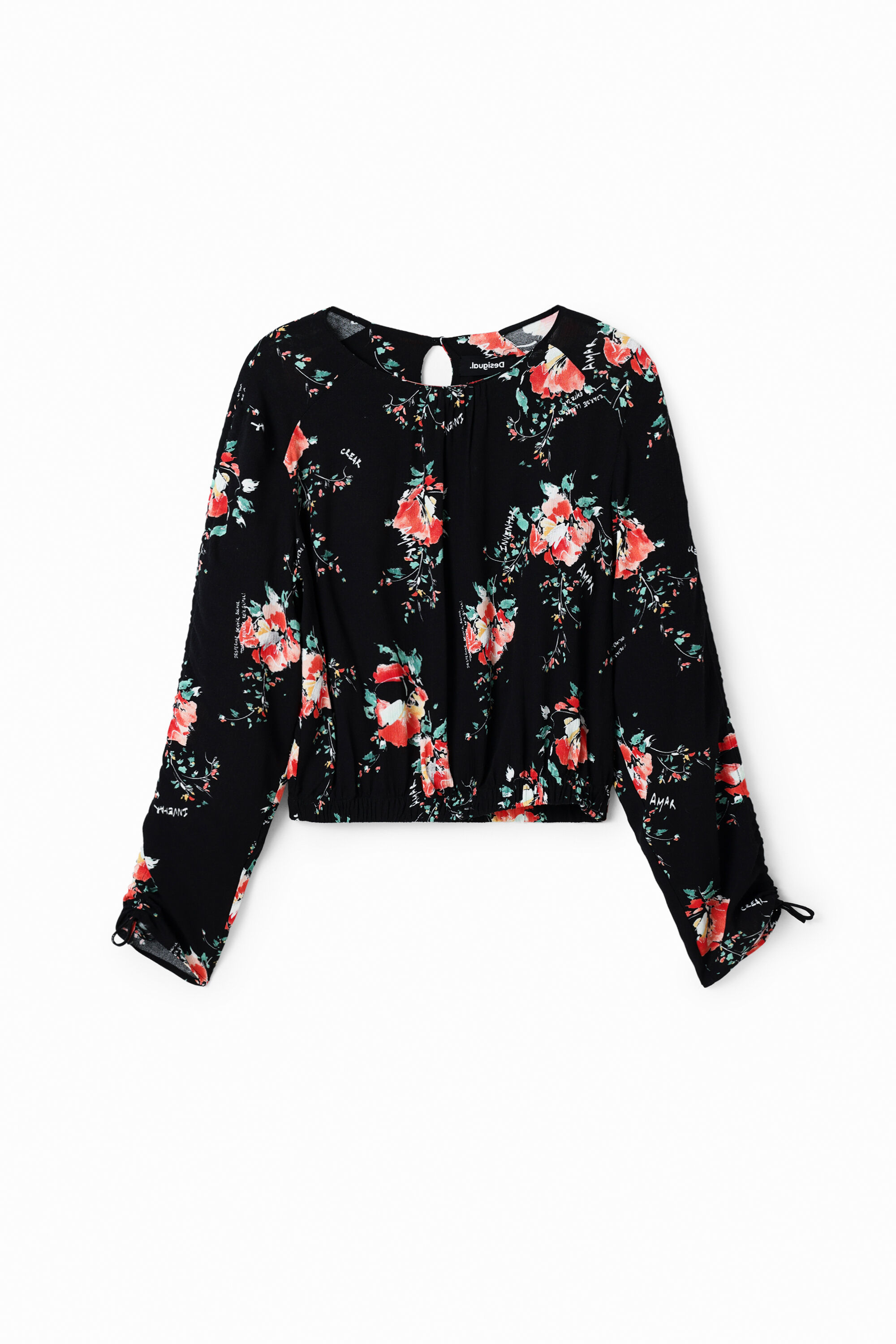 Blusa mangas ajustables floral