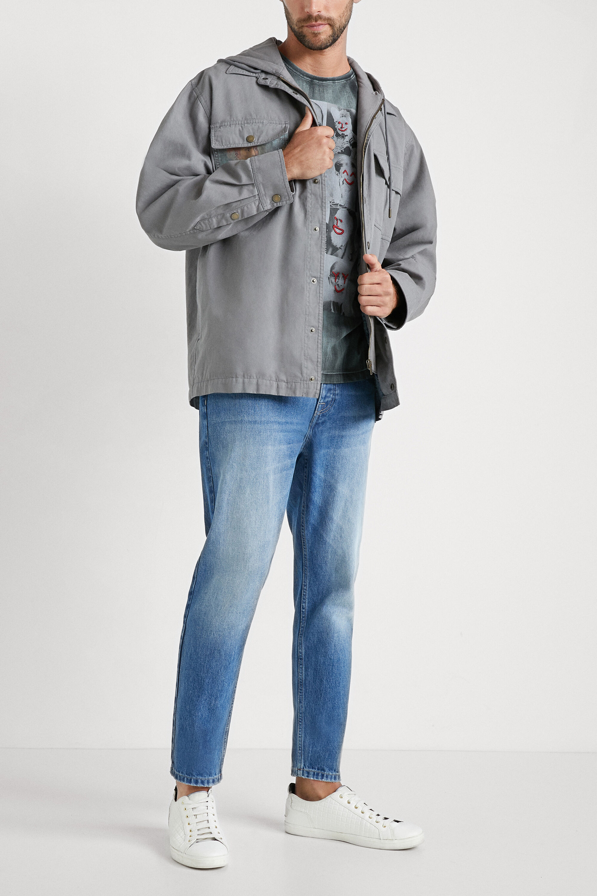 Chaqueta capucha felpa