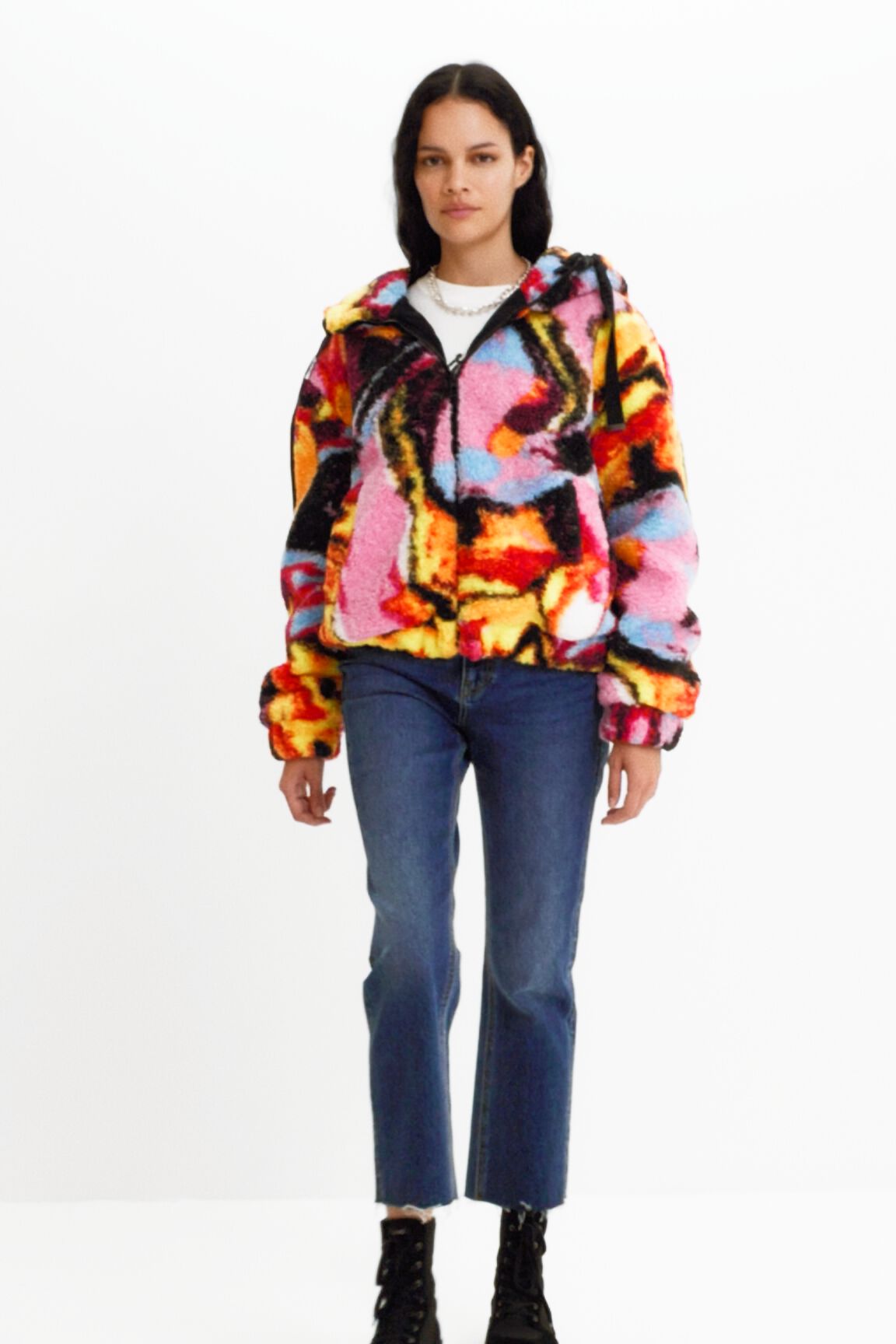 Chaqueta borreguillo print digital