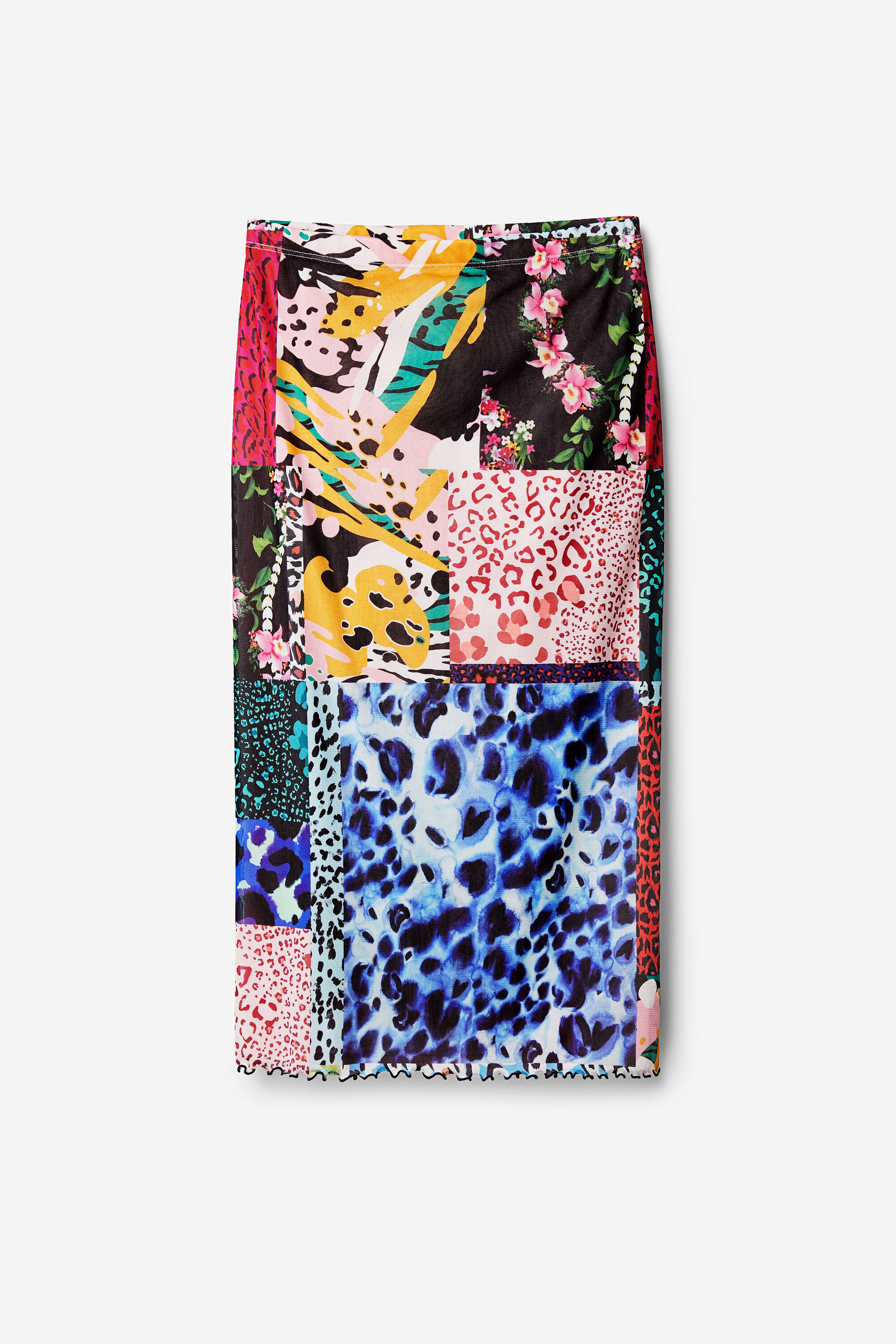 Falda midi patch digital