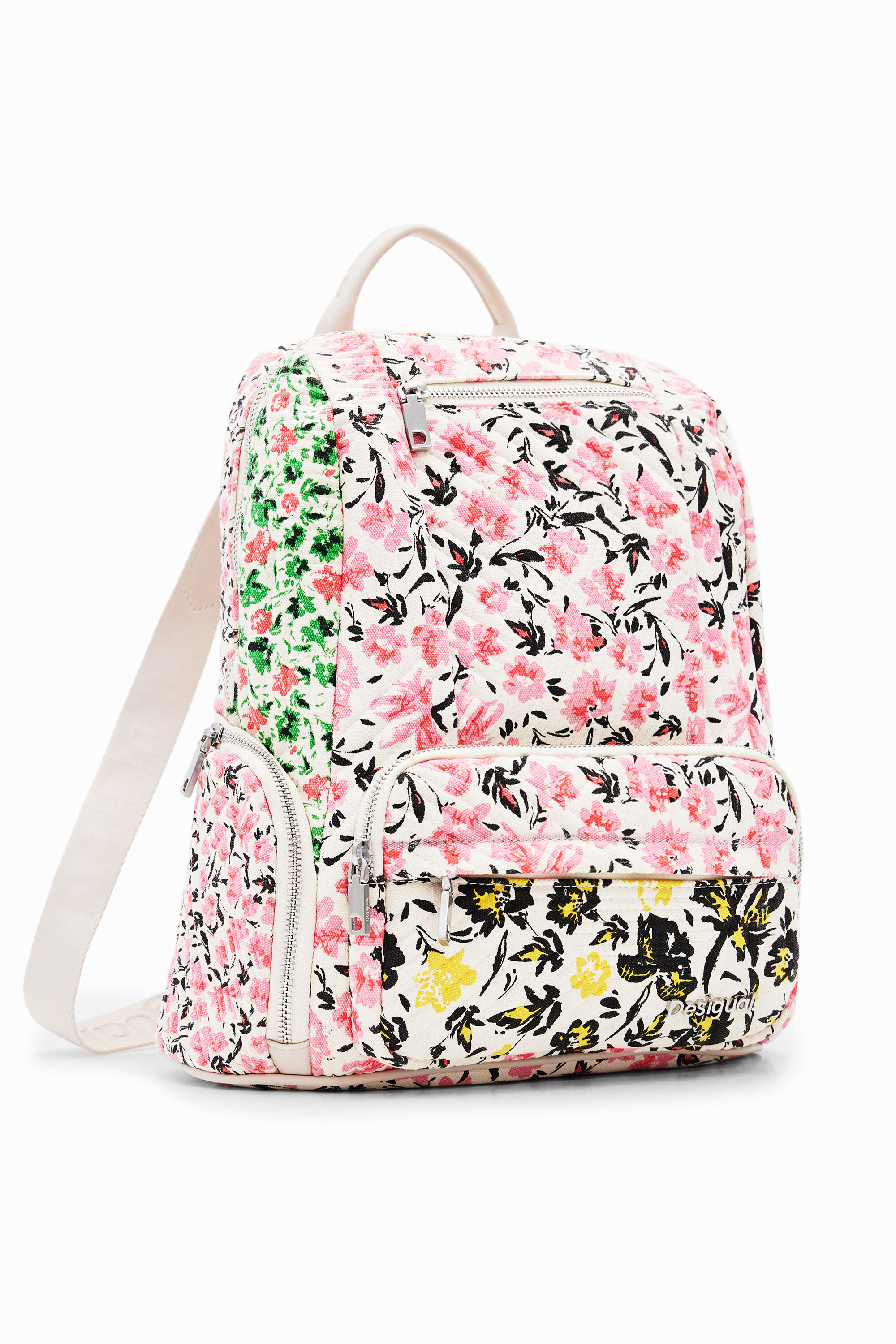 Mochila M canvas flores