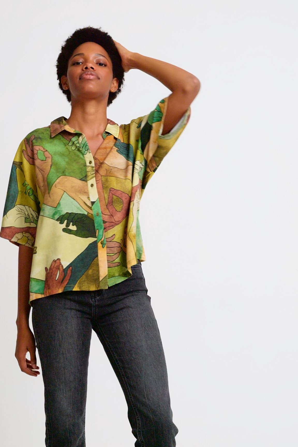 Camisa corta oversize tencel