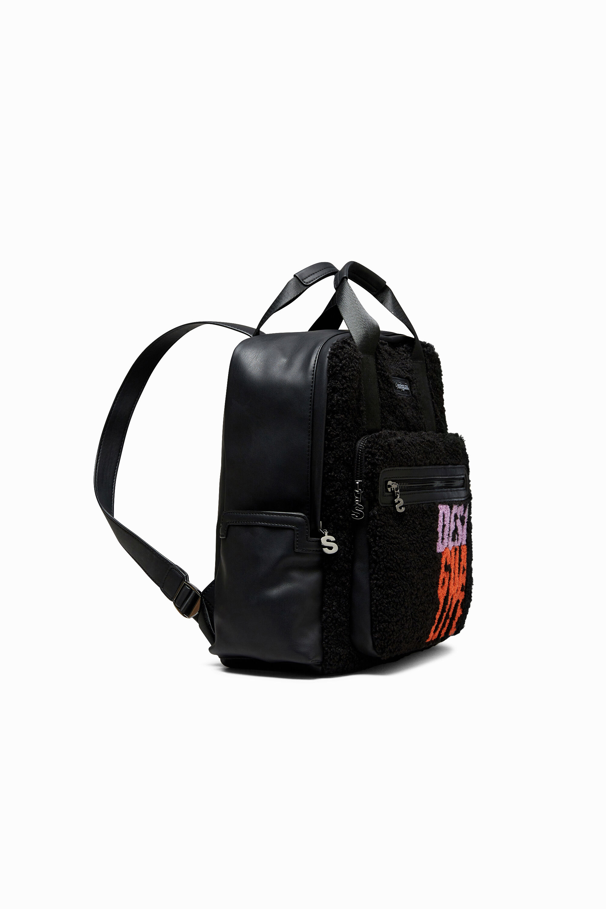 Mochila piel sint&eacute;tica y borreguito