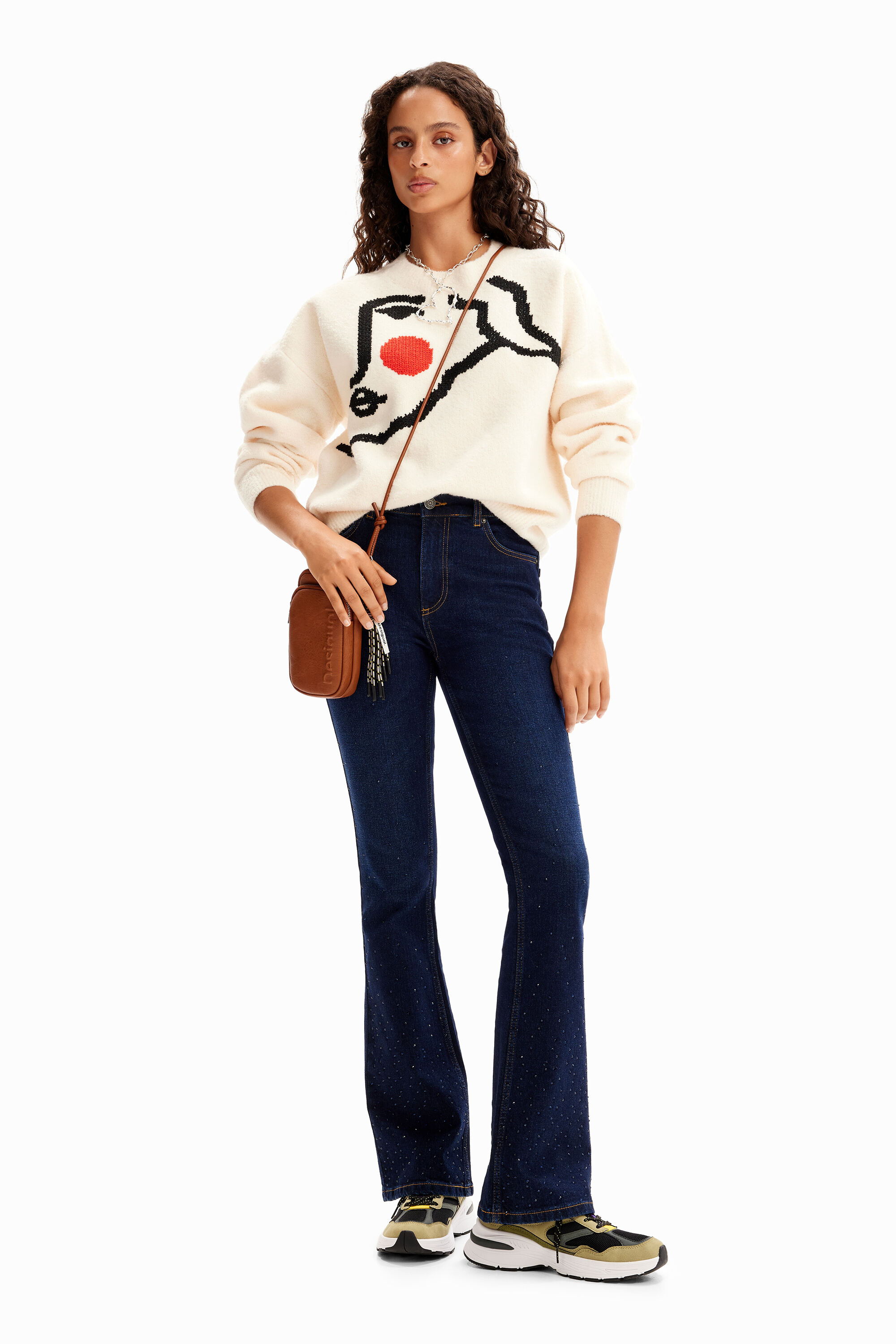 Vaqueros Flare strass