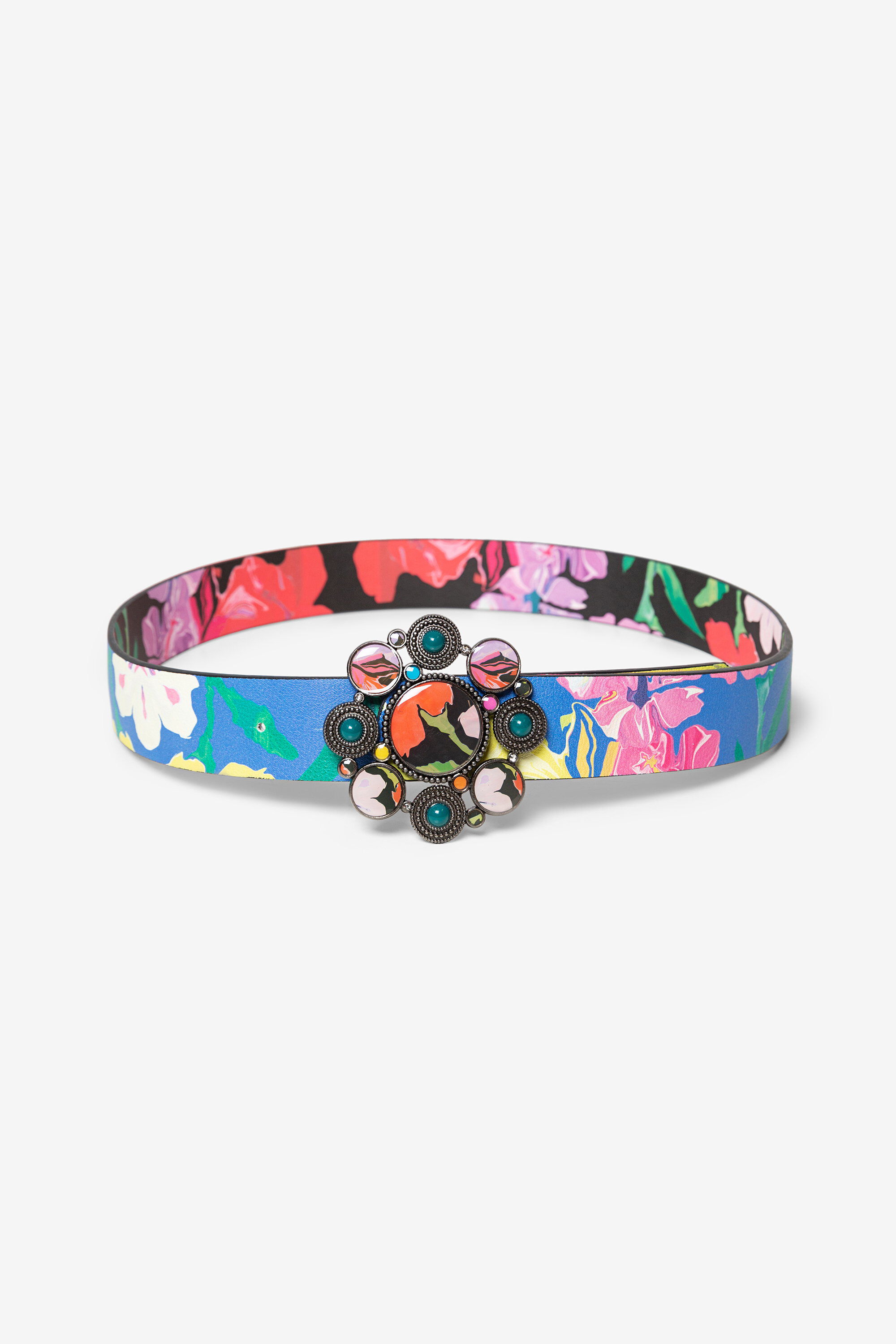 Cintur&oacute;n reversible doble floral