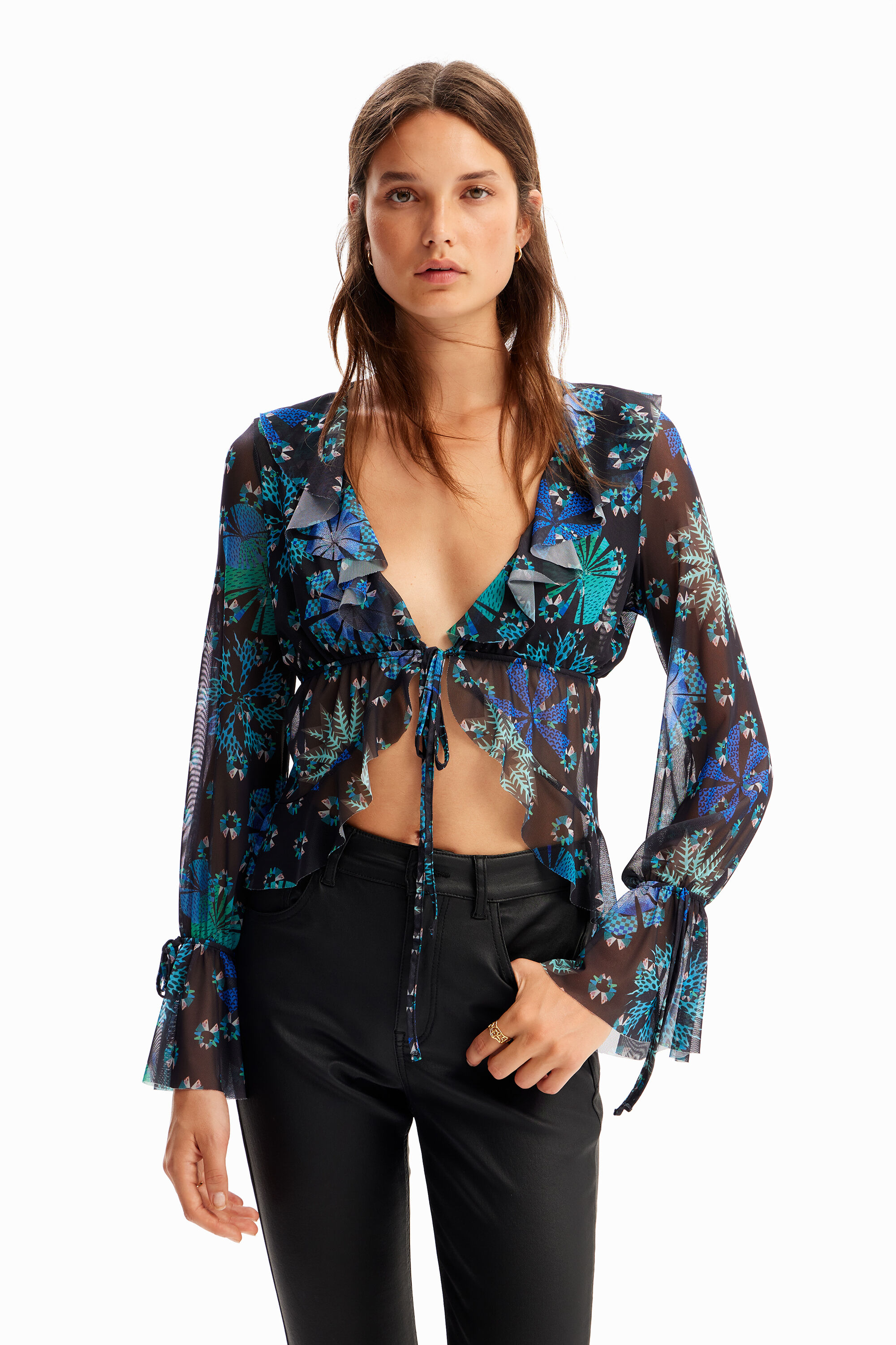 Blusa tul volantes