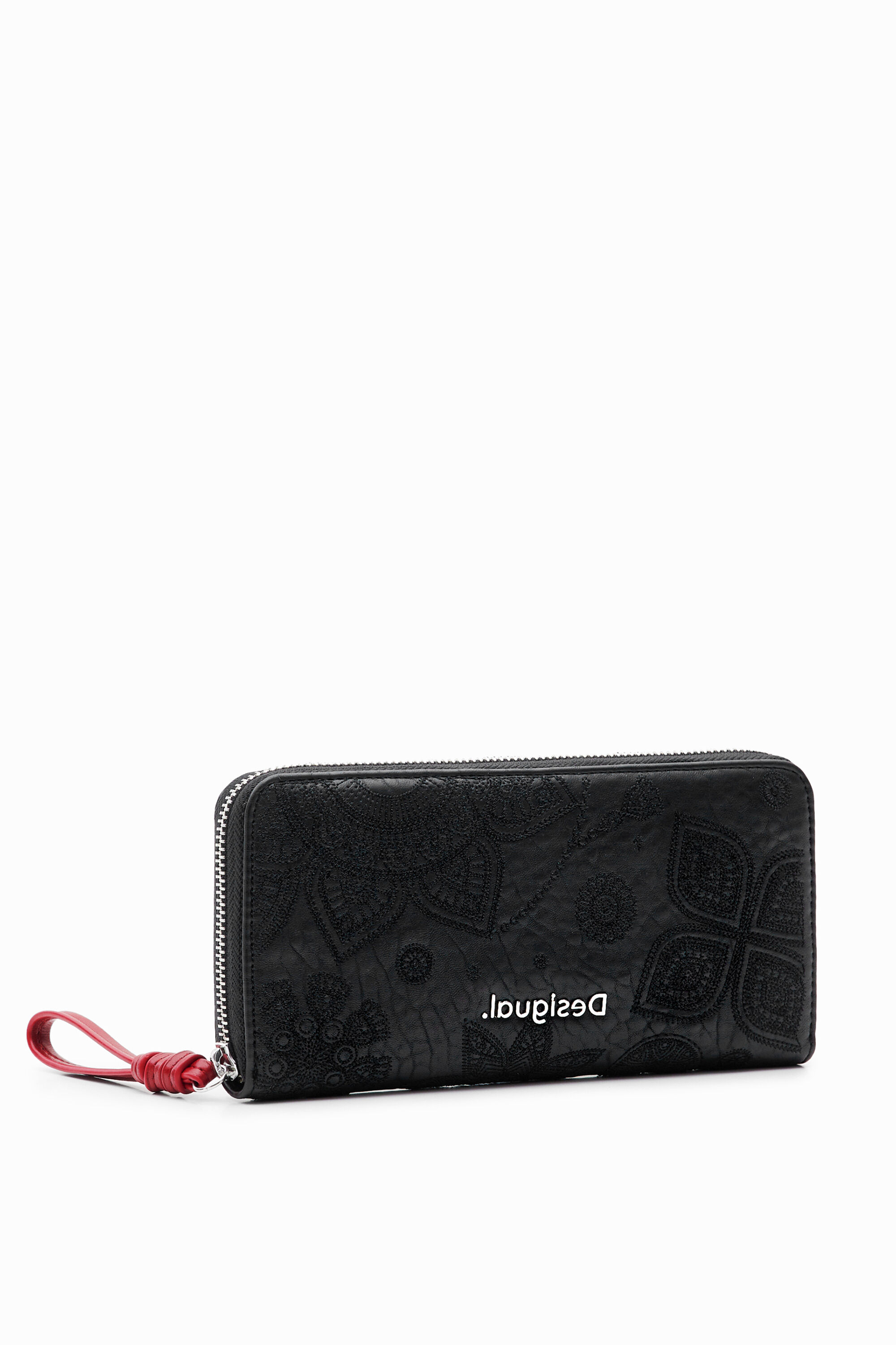 Cartera grande bordado flores