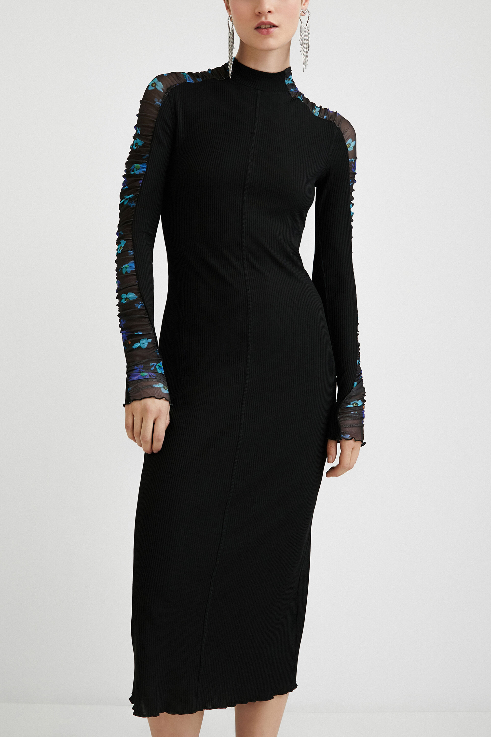 Vestido slim largo canal&eacute;