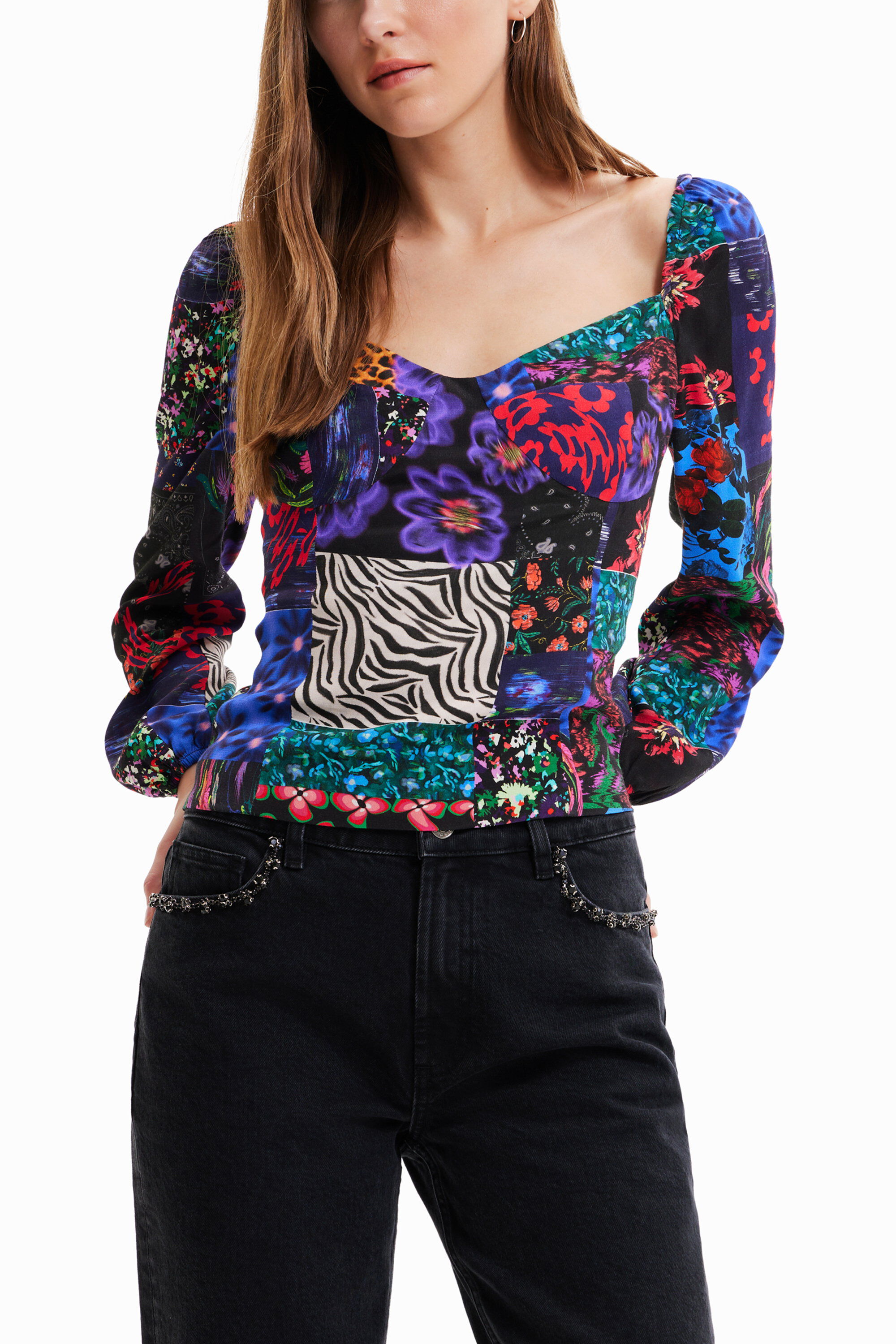 Blusa cors&eacute; patch