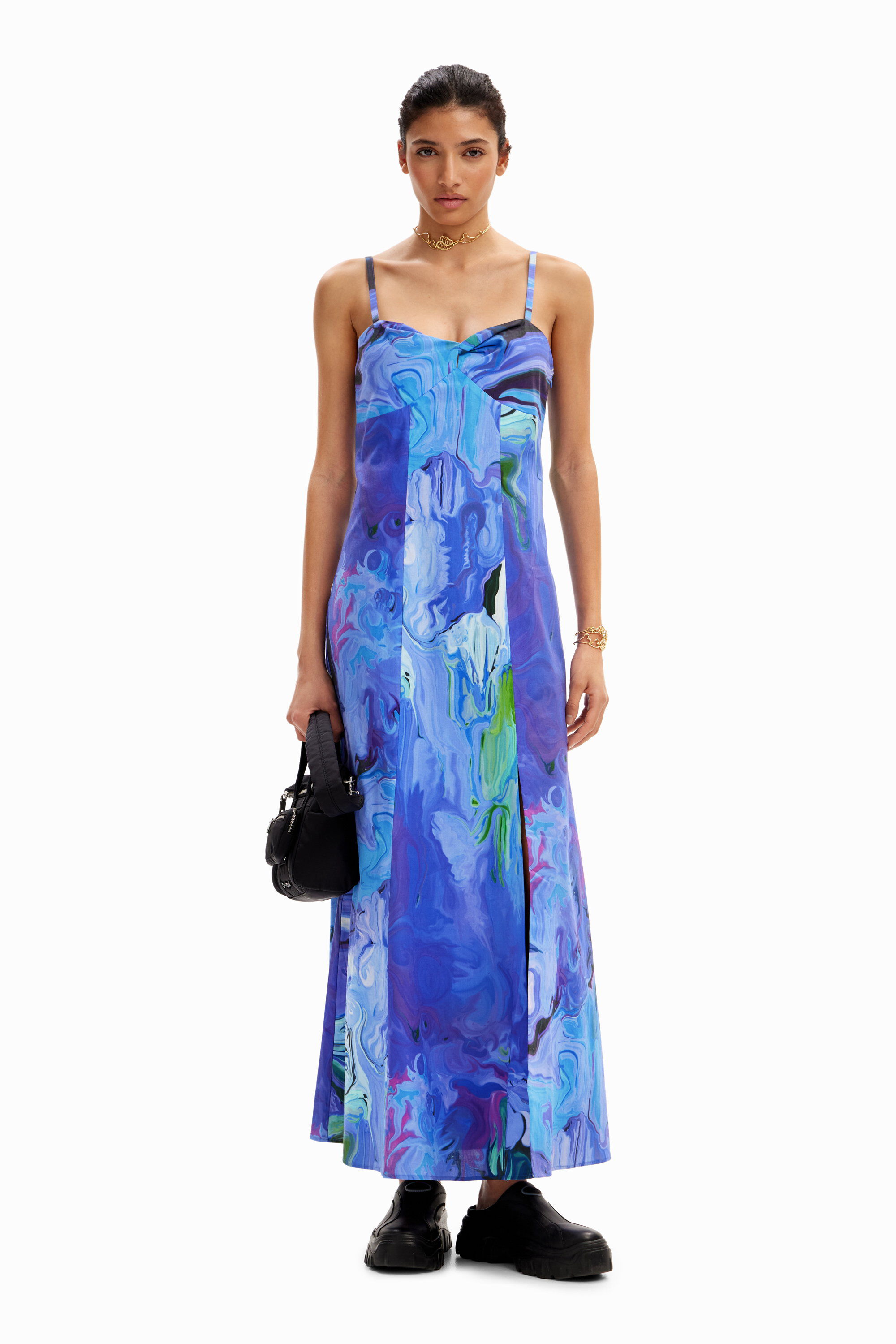 Vestido midi marmoleado M. Christian Lacroix