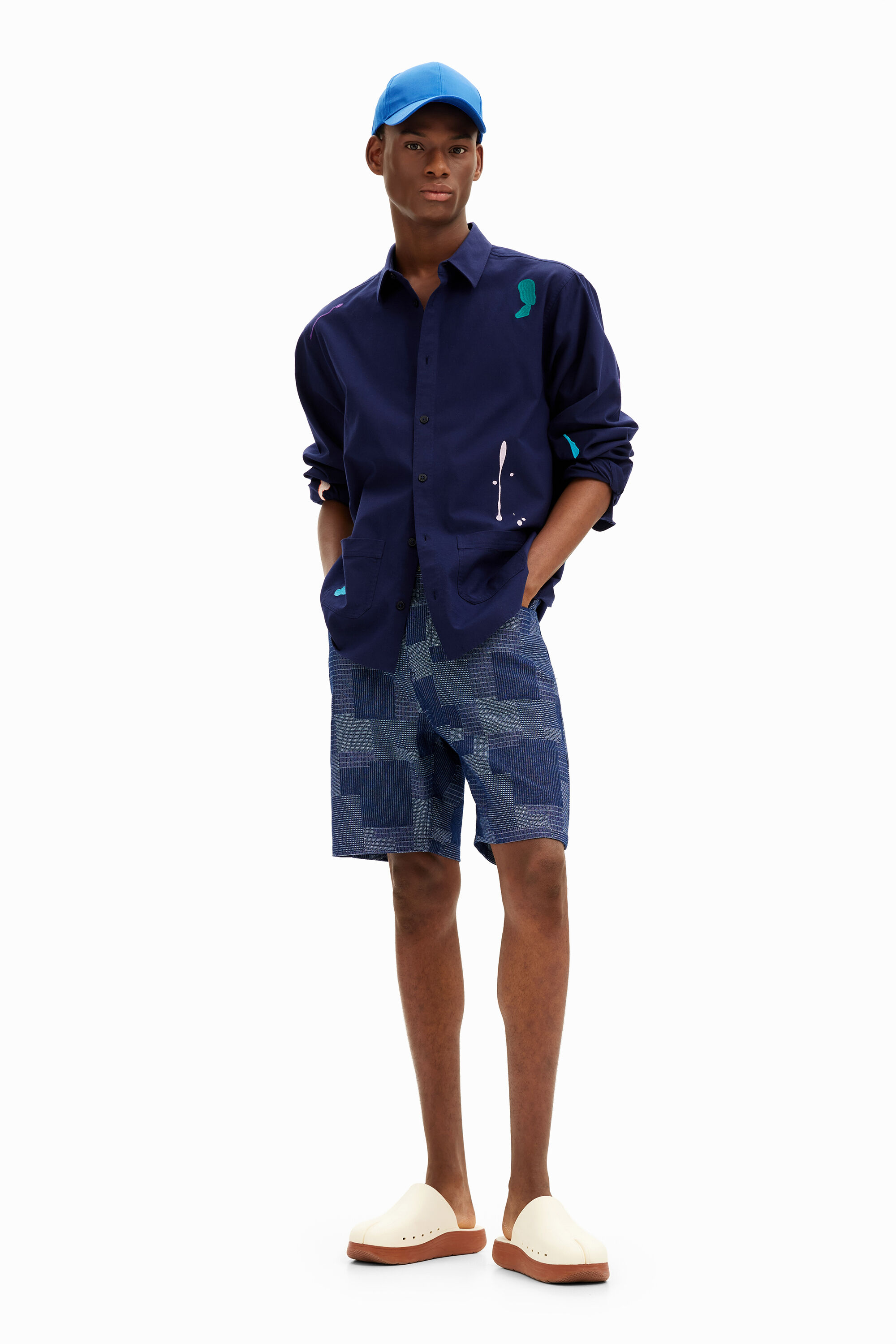 Camisa lino parches