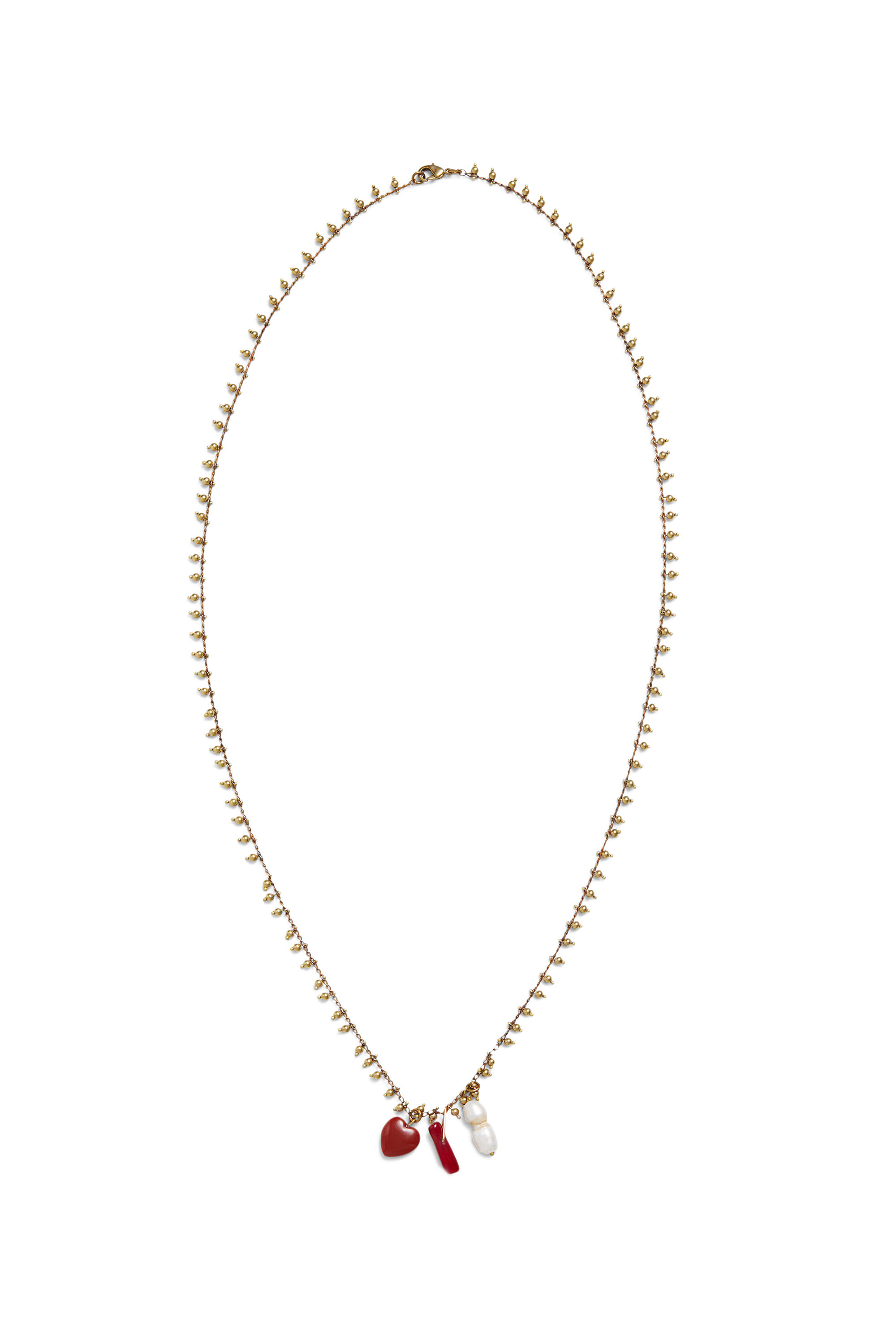 Collar largo dorado charms