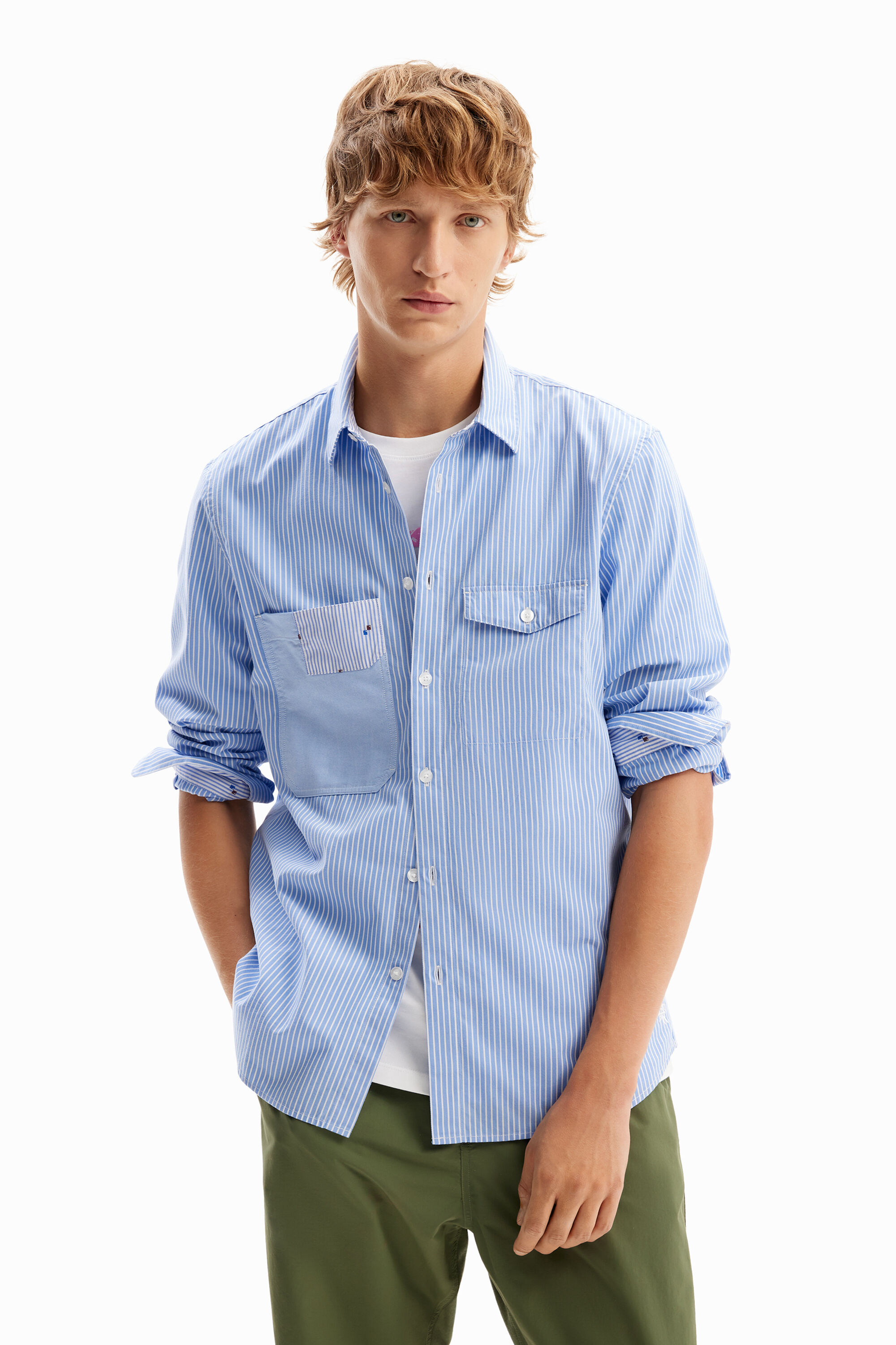 Camisa rayas bolsillos
