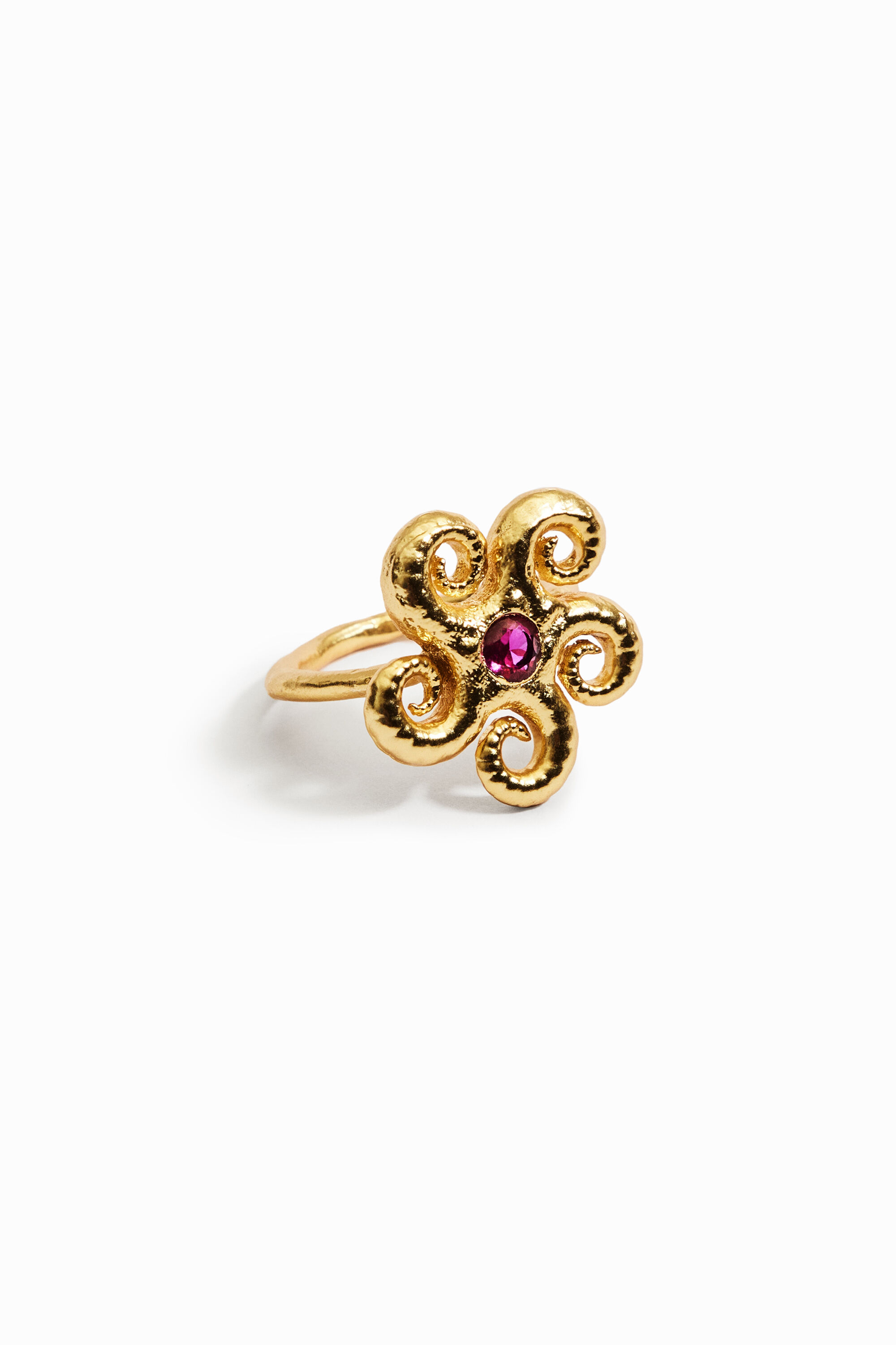 Anillo estrella ba&ntilde;o oro Zalio