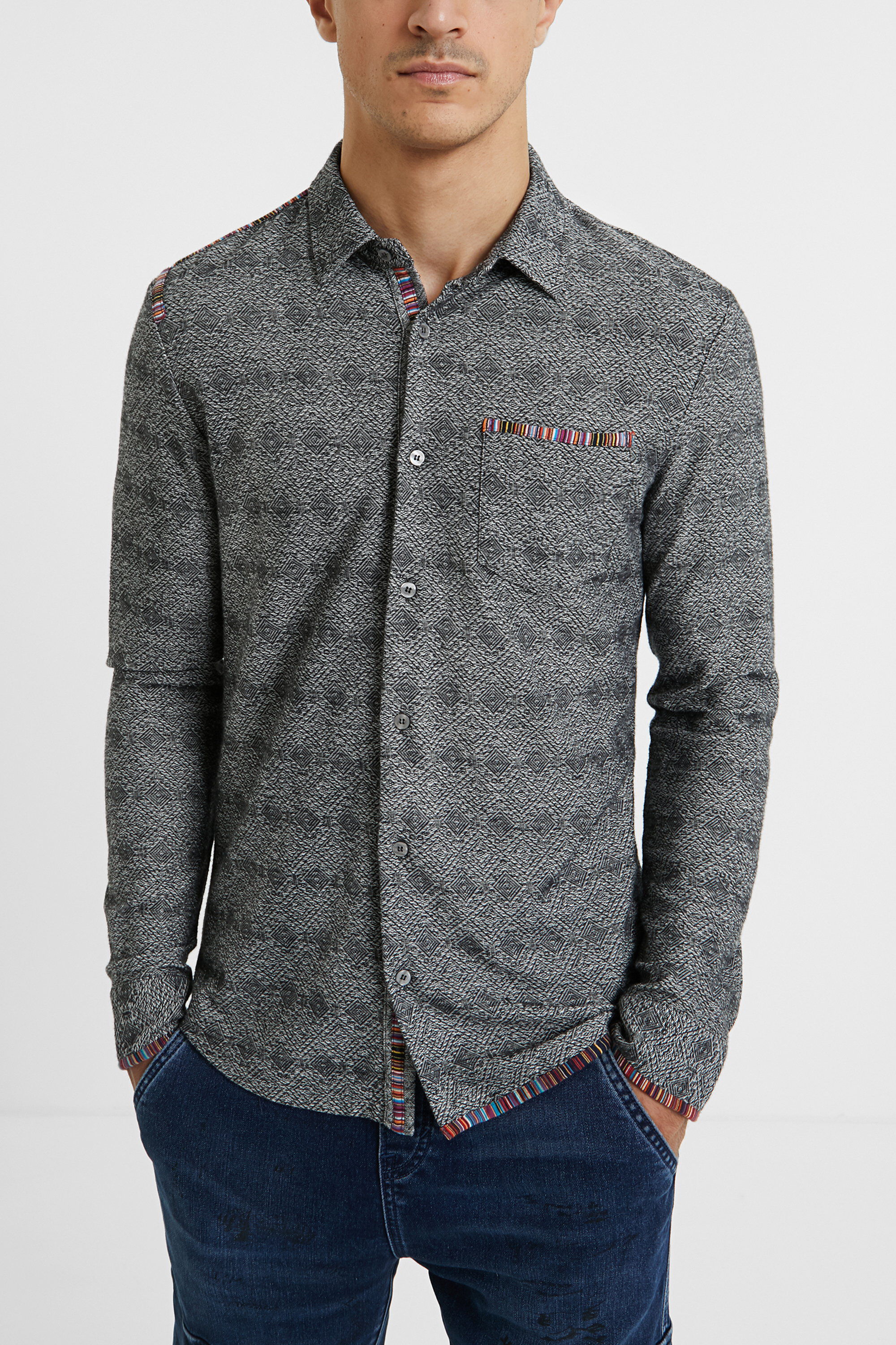 Camisa slim estampada