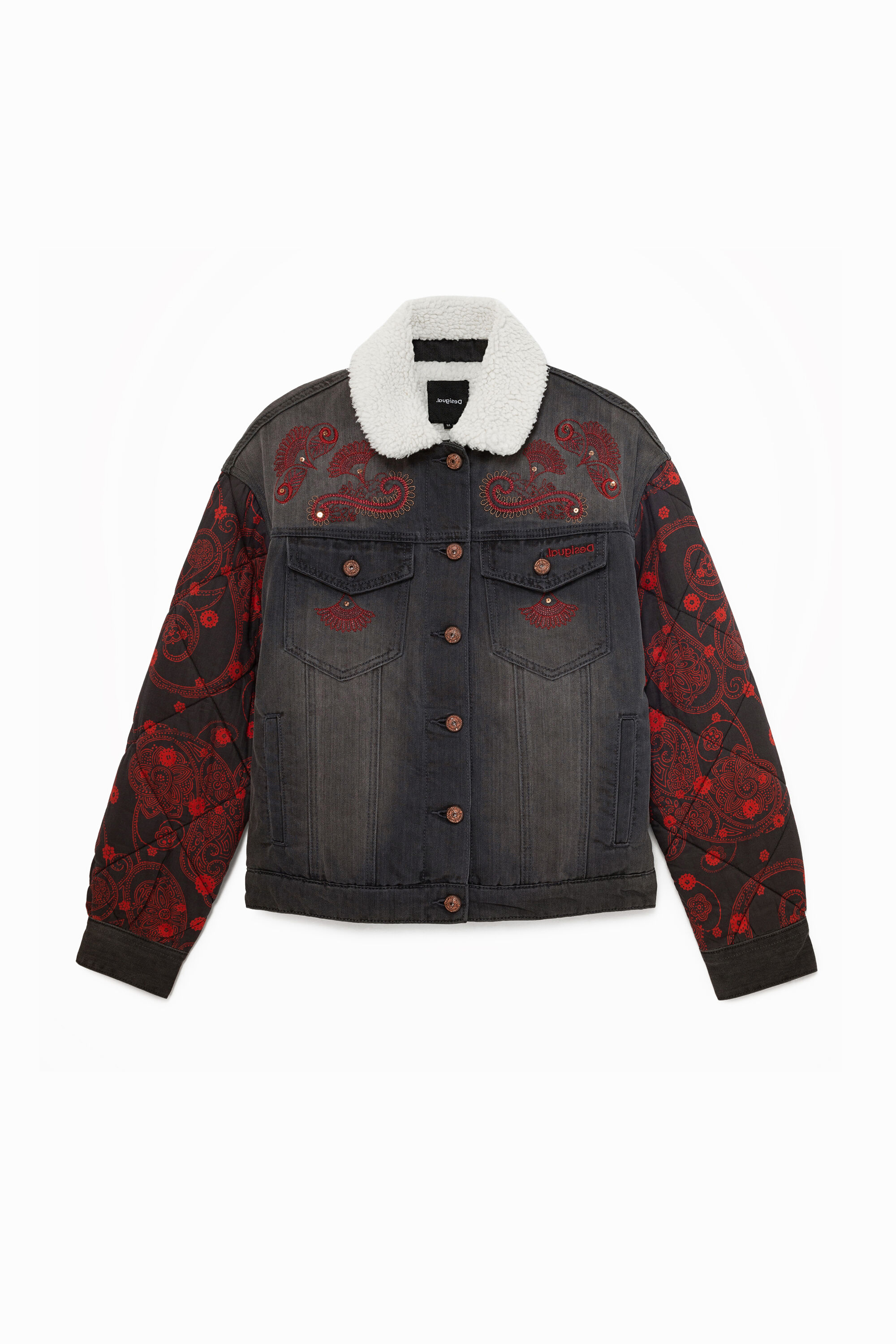Chaqueta vaquera oversize bimateria