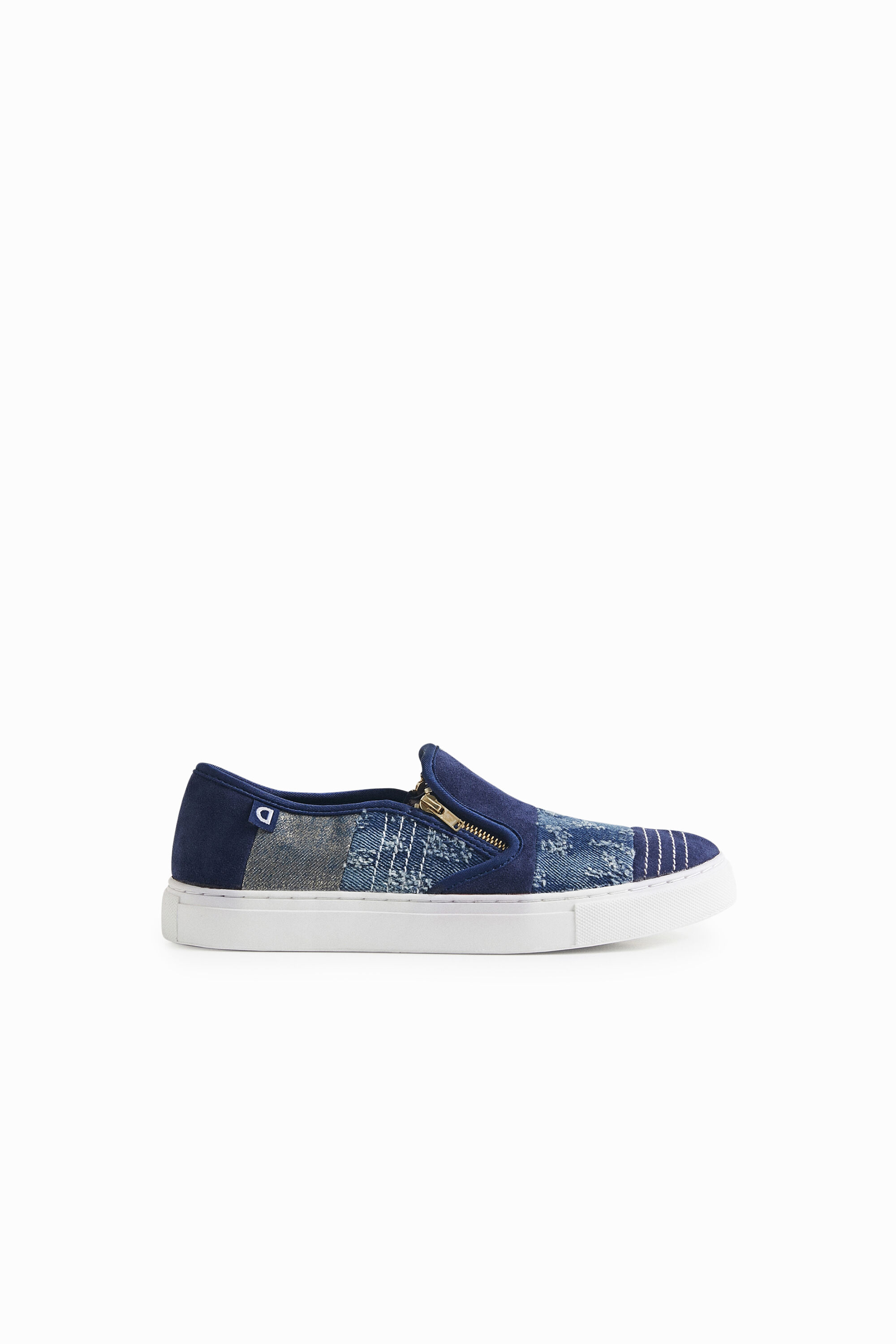 Zapatillas slip on denim cremallera