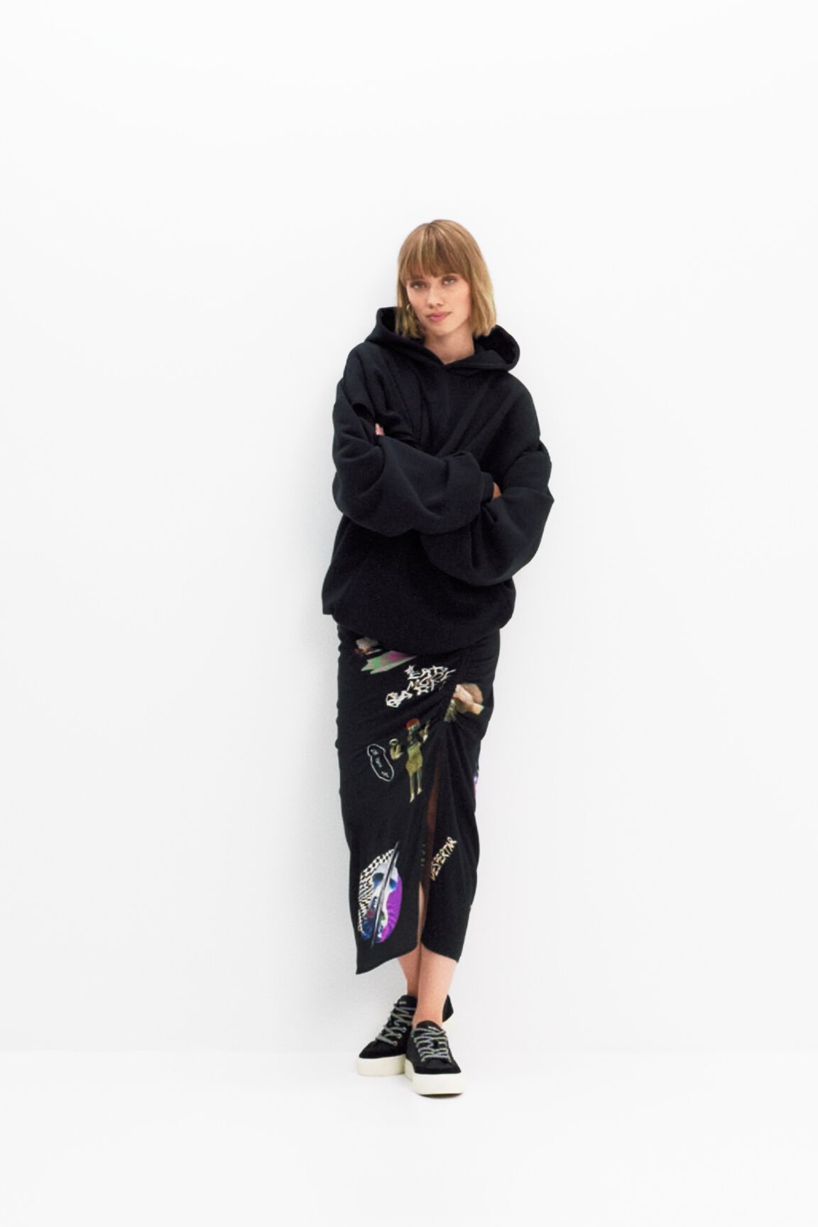 Falda midi slim collage