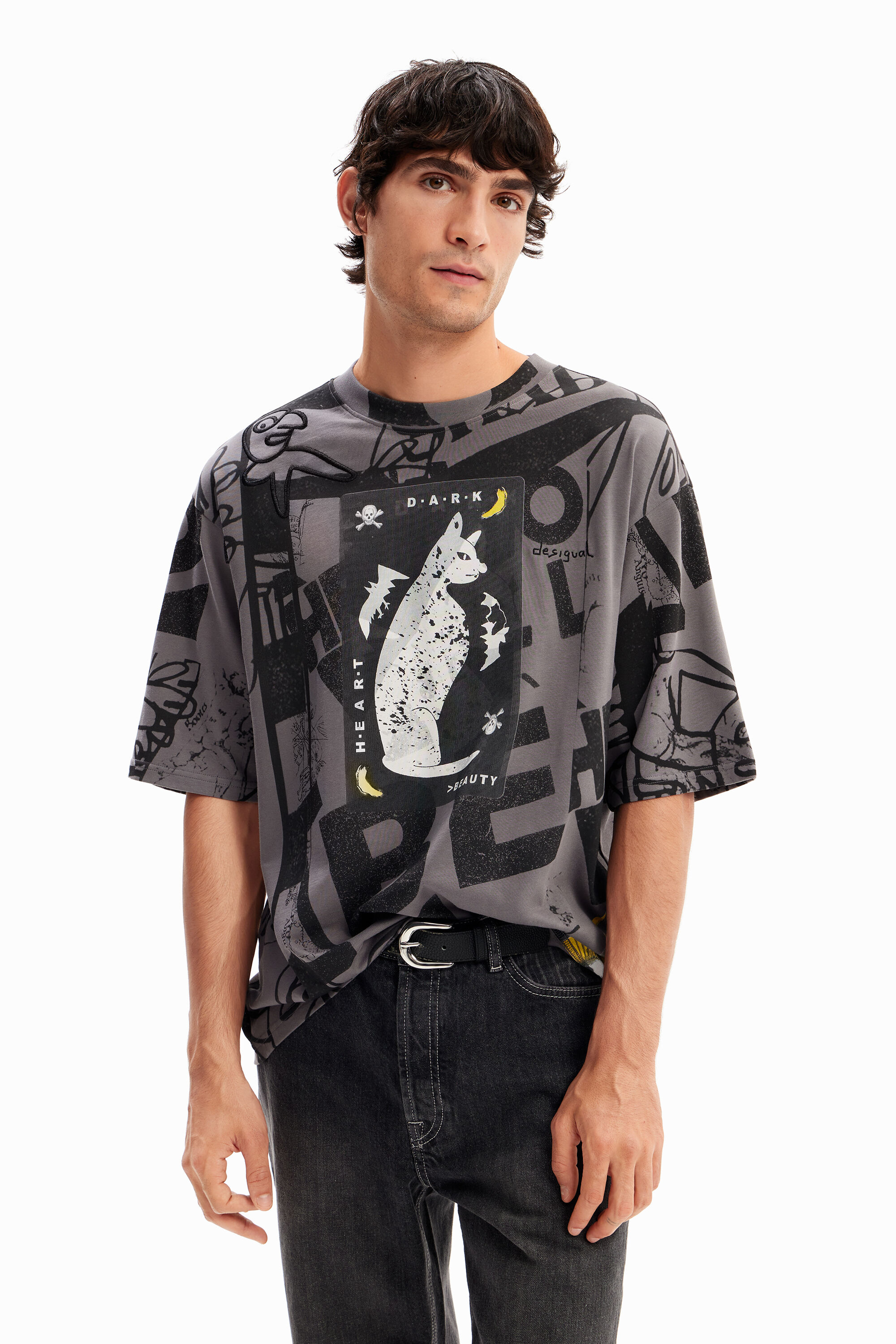Camiseta letras gato
