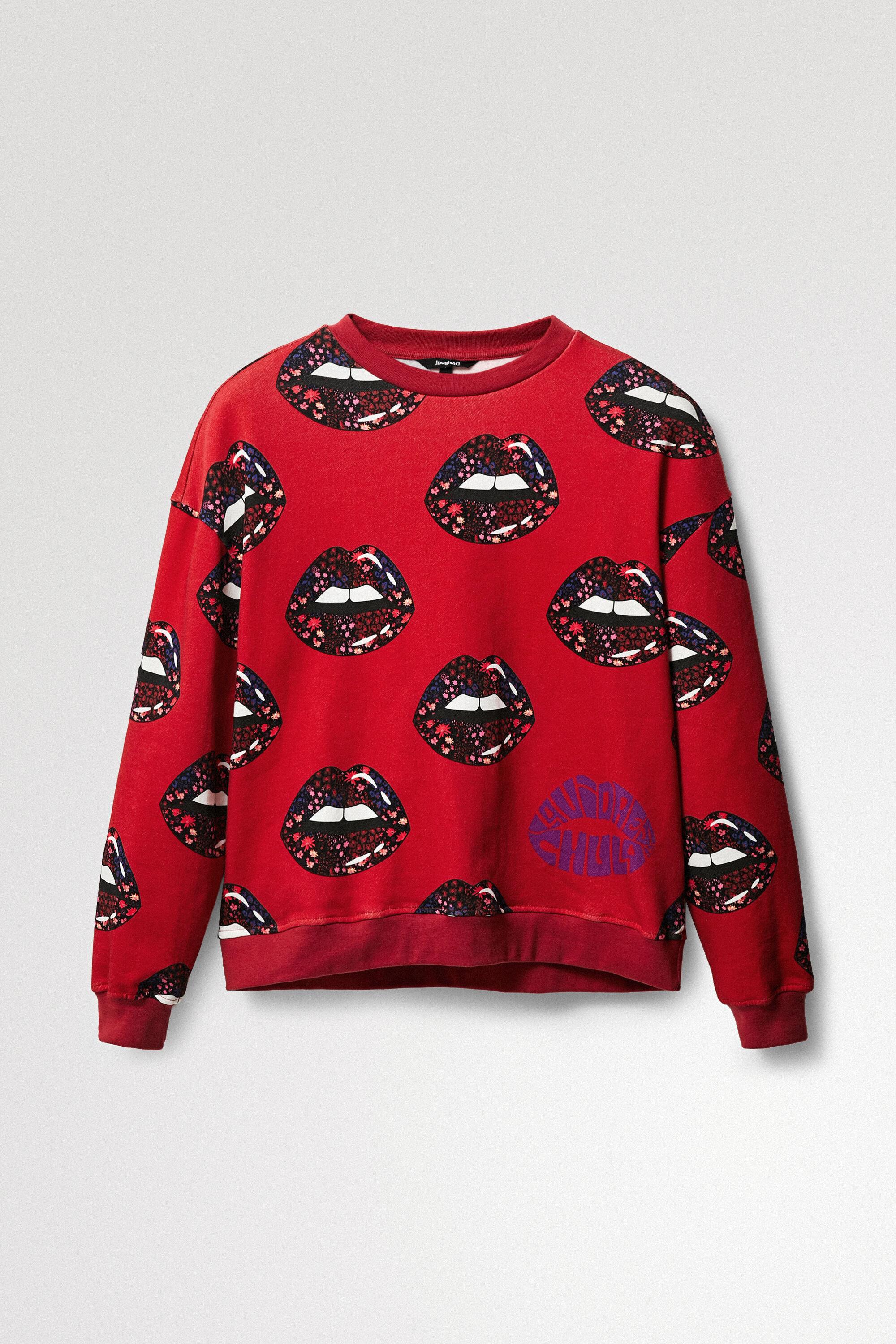 Sudadera felpa labios